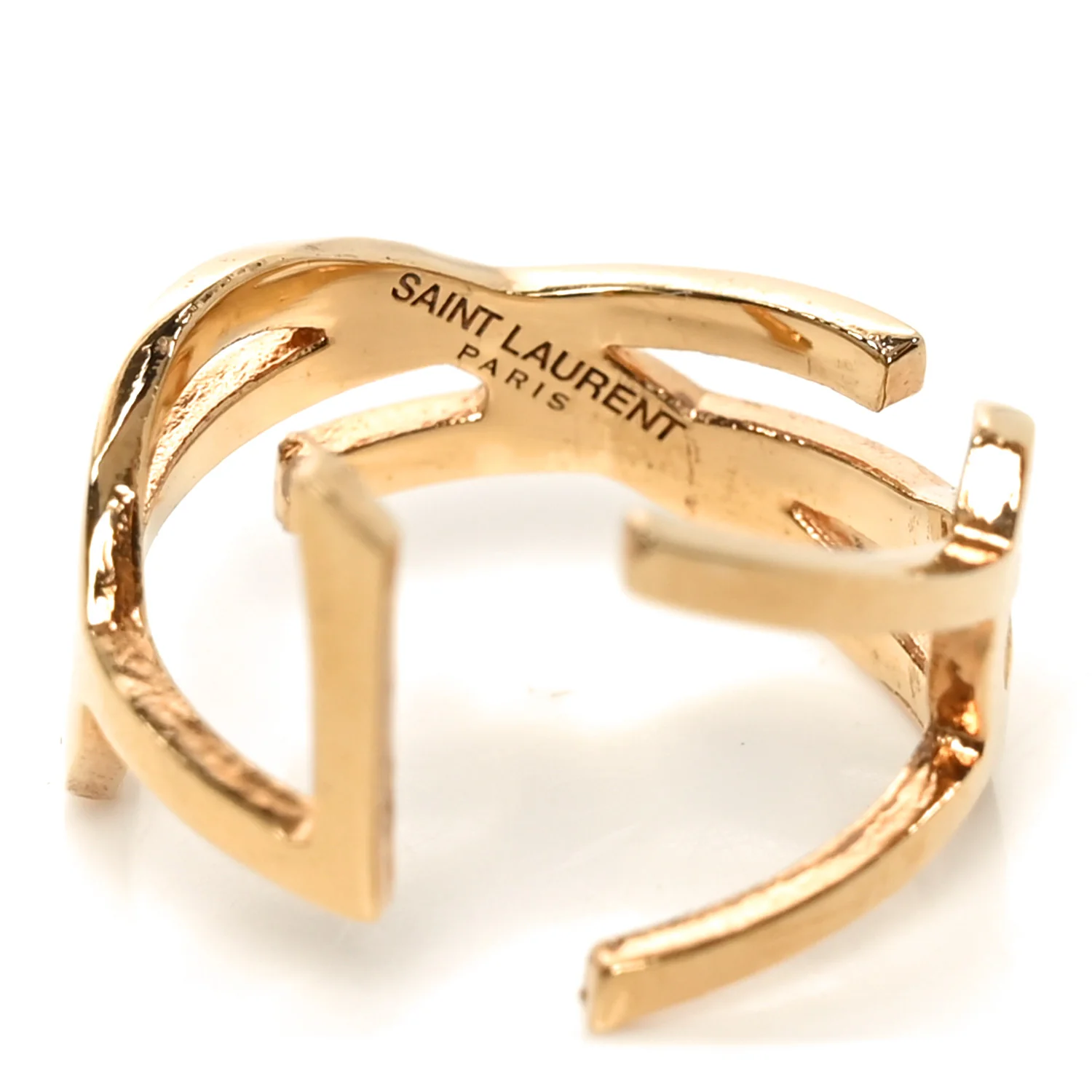 Straited Brass Monogram Ring 6 Gold - Image 4