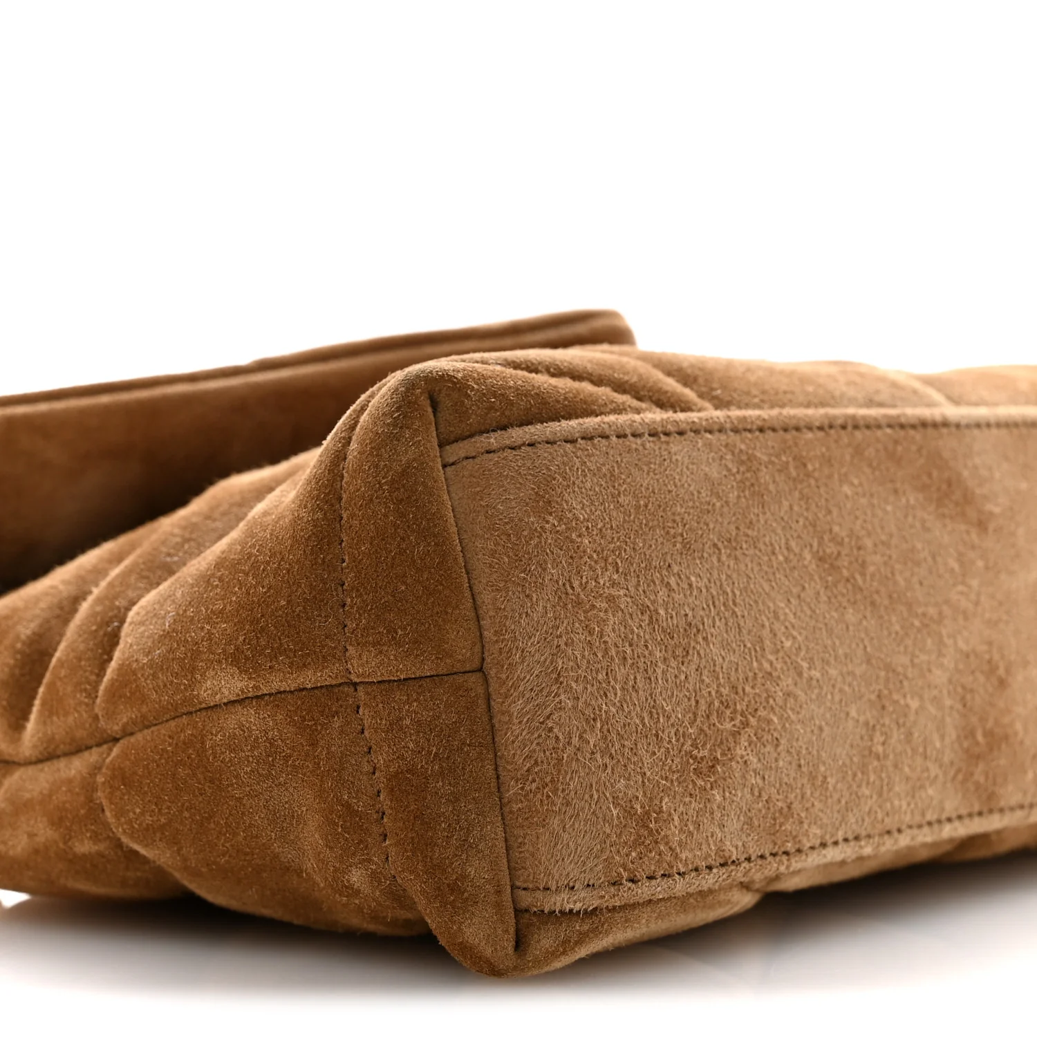 Suede Calfskin Quilted Toy Loulou Puffer Monogram Chain Satchel Golden Leaf - Image 9