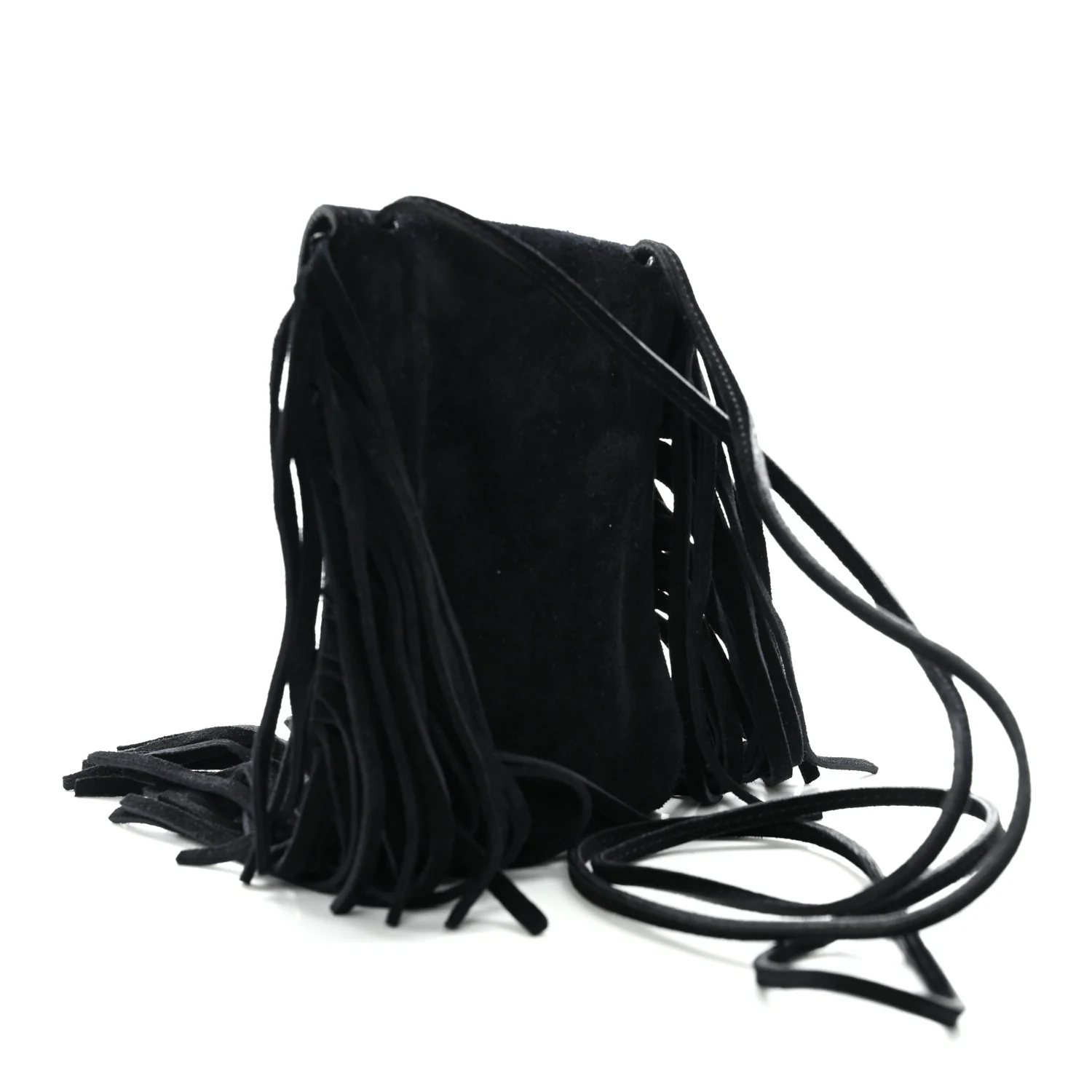 Suede Fringe Toy Monogram Anita Crossbody Bag Black - Image 3