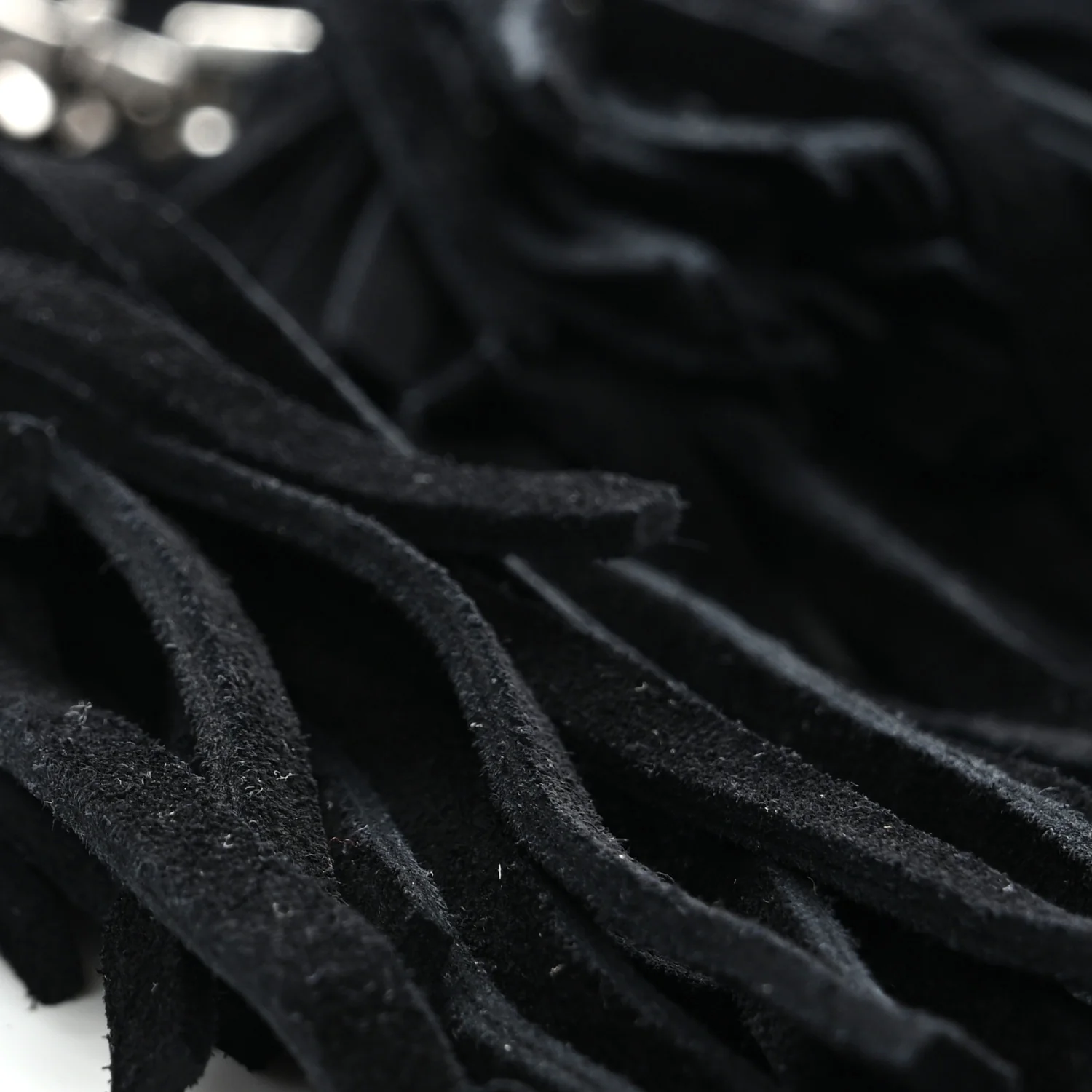 Suede Fringe Toy Monogram Anita Crossbody Bag Black - Image 9