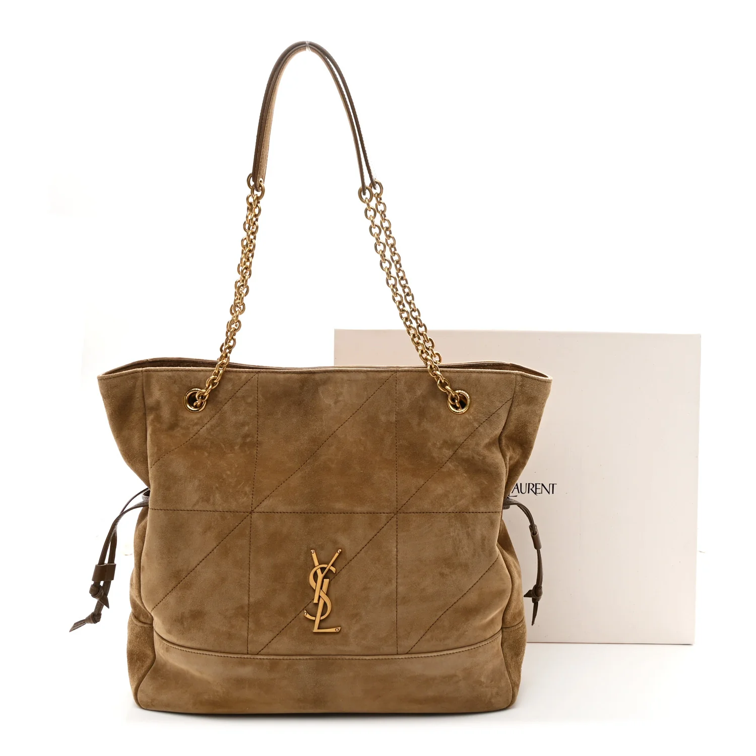 Suede Jamie Medium Shopping Tote Golden Leaf - Image 13
