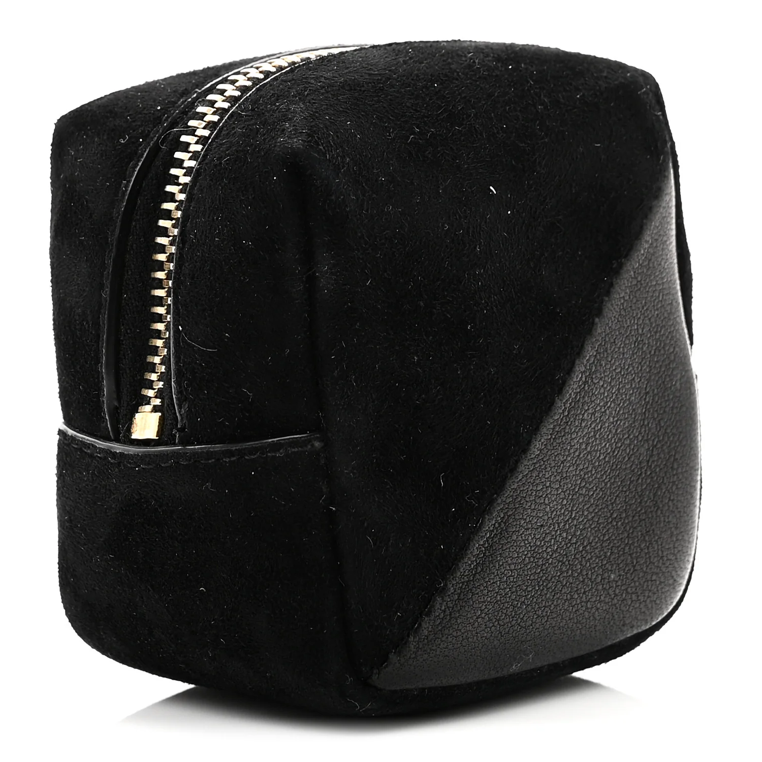 Suede Lambskin Jaime Cube Charm Keychain Black - Image 3