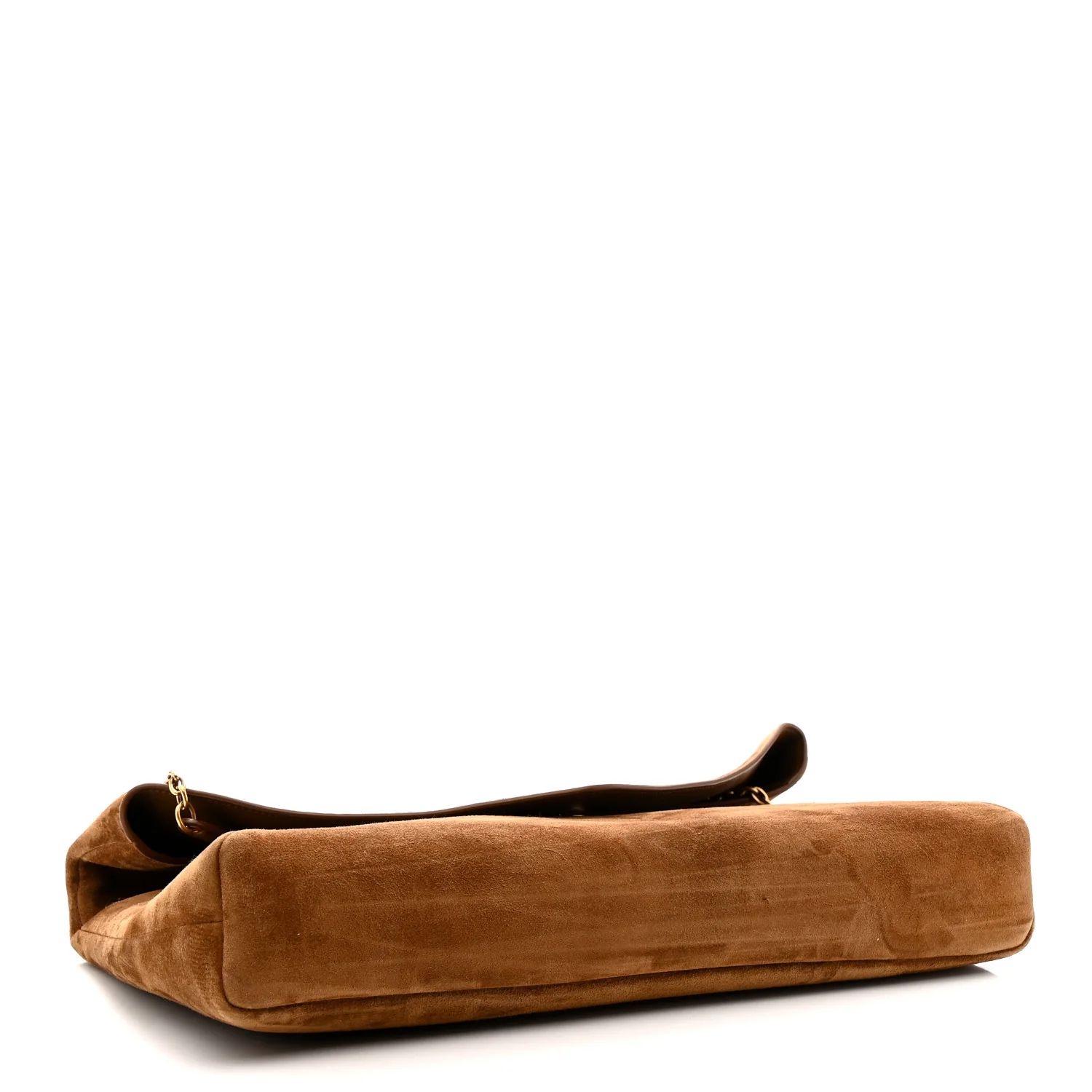 Suede Large Cassandre Pouch On Chain Caramel Cognac - Image 4
