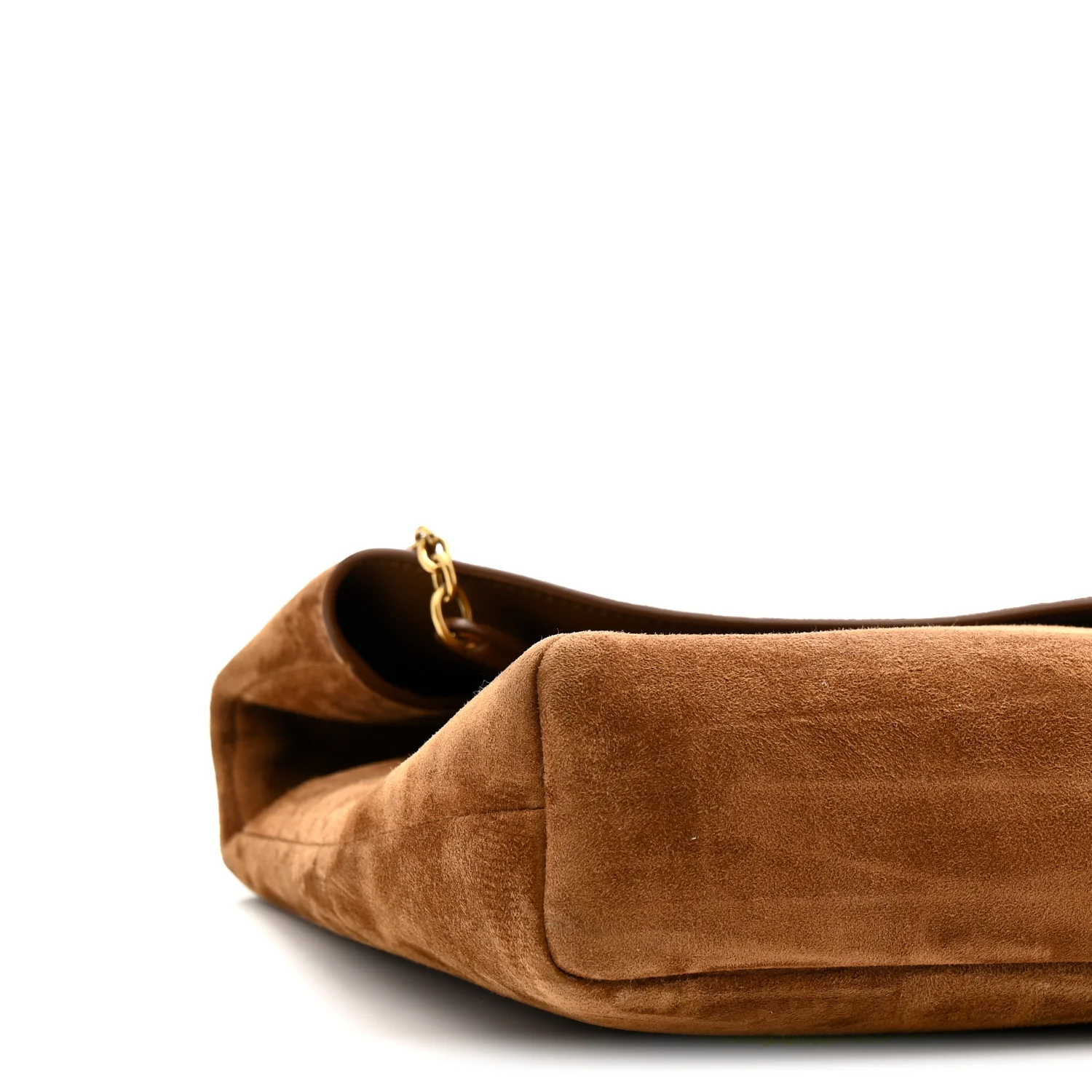 Suede Large Cassandre Pouch On Chain Caramel Cognac - Image 9