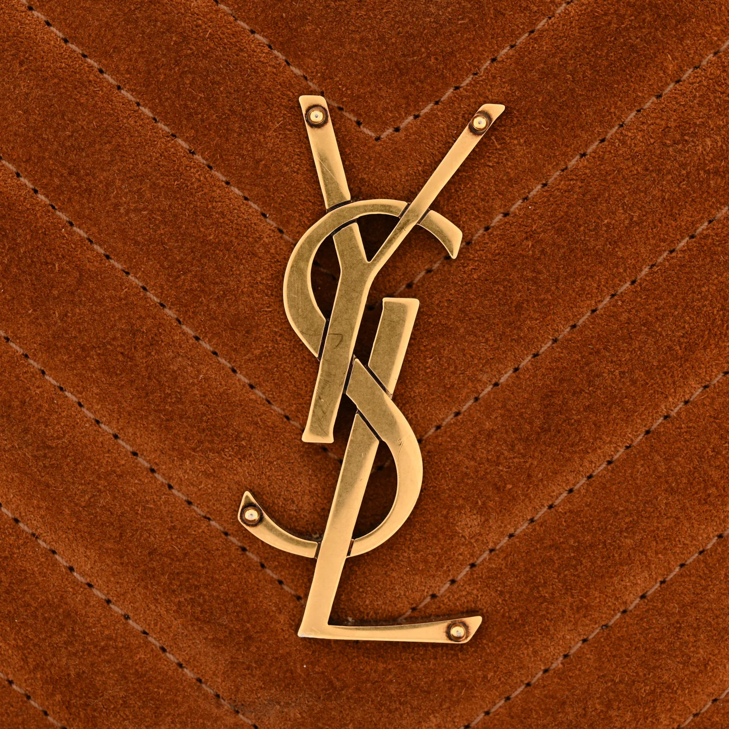 Suede Matelasse Monogram Lou Camera Bag Cinnamon - Image 11
