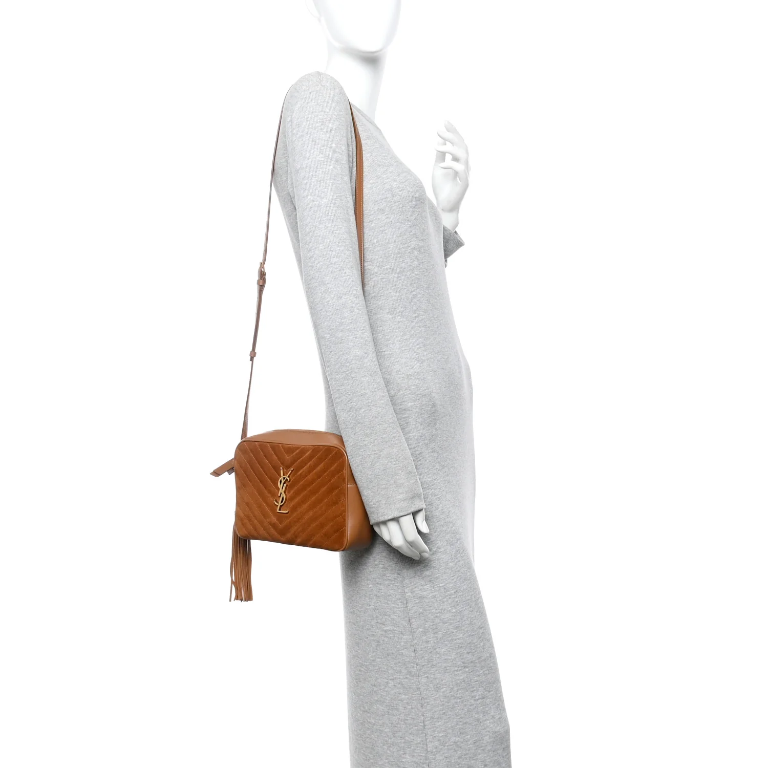 Suede Matelasse Monogram Lou Camera Bag Cinnamon - Image 2