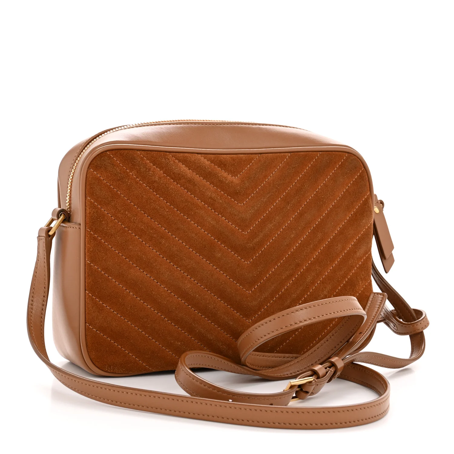 Suede Matelasse Monogram Lou Camera Bag Cinnamon - Image 3
