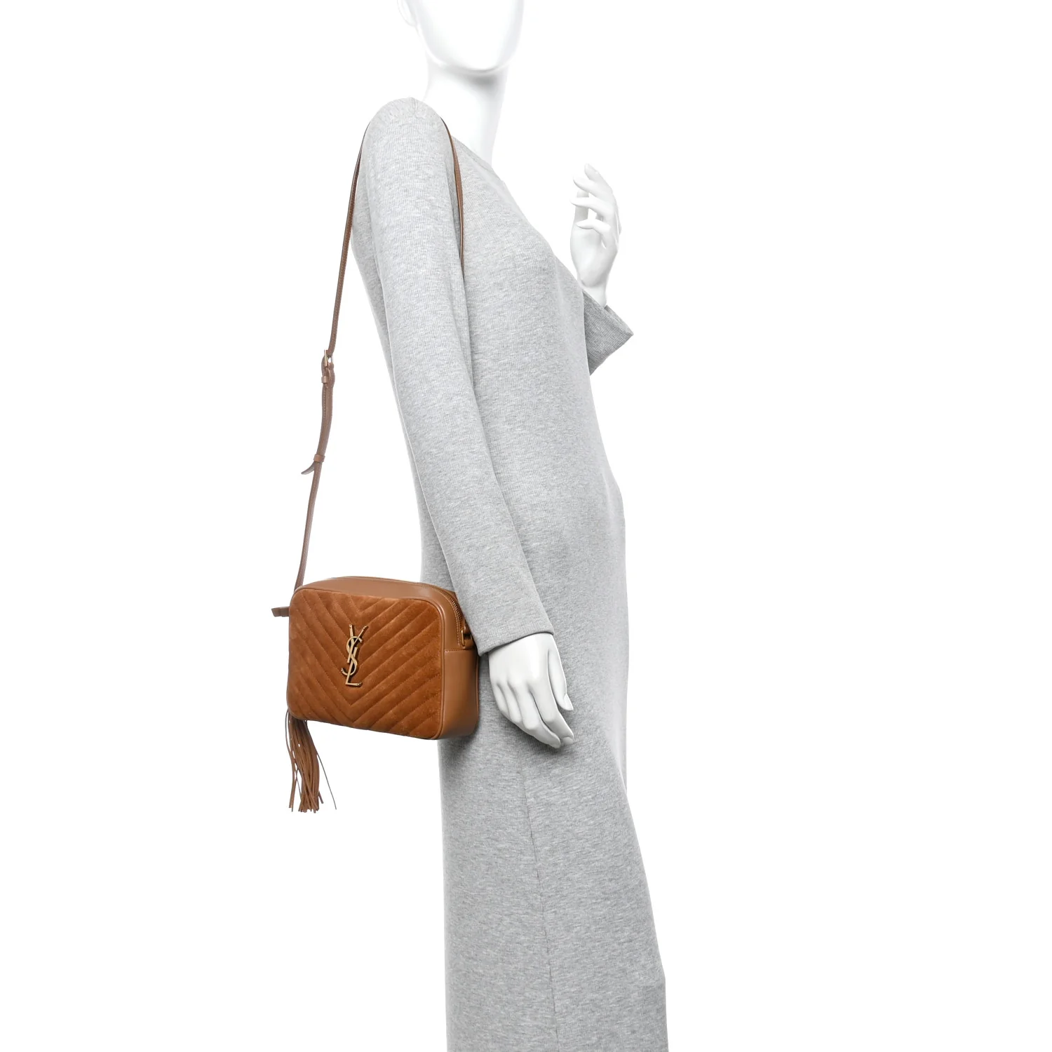 Suede Matelasse Monogram Lou Camera Bag Cinnamon - Image 2