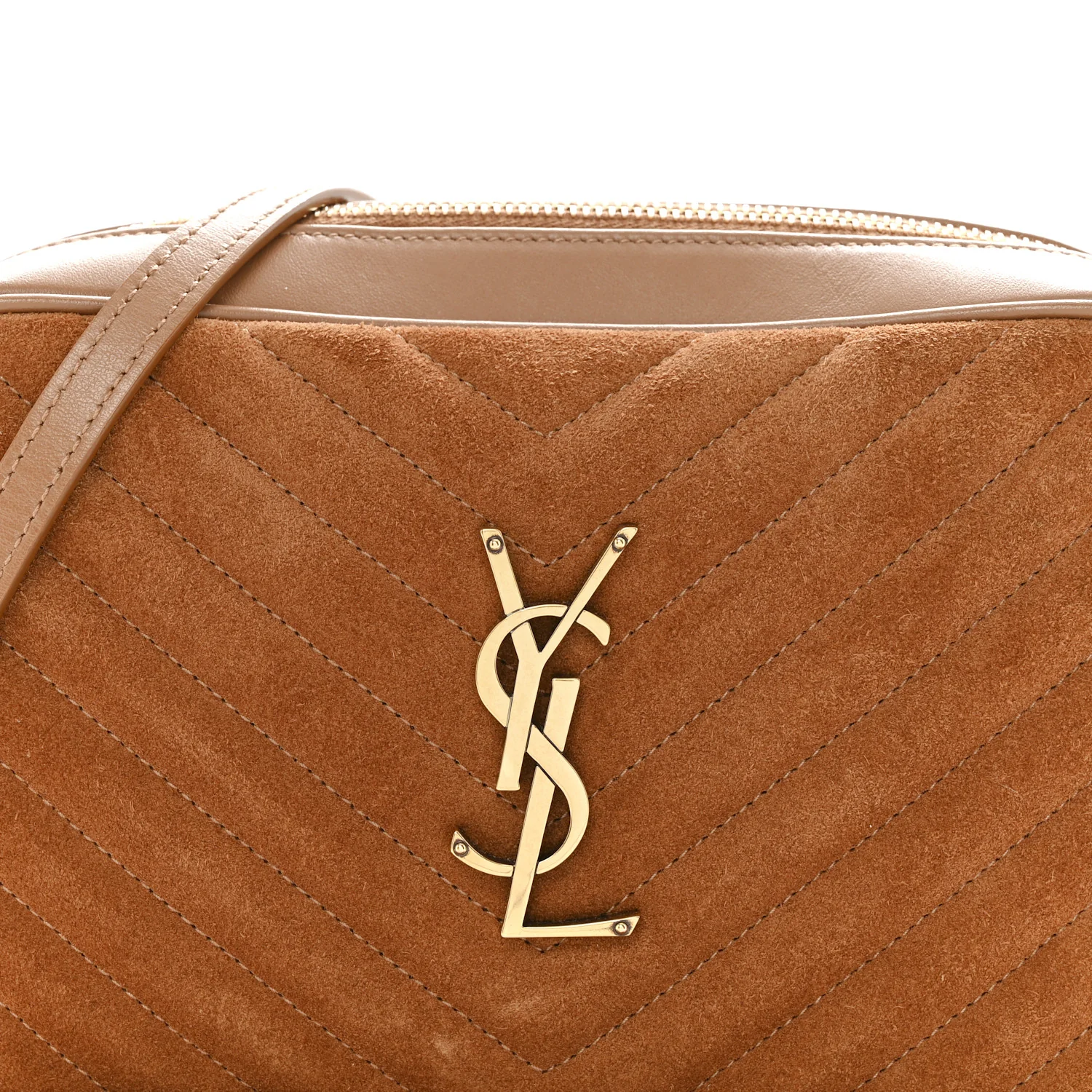 Suede Matelasse Monogram Lou Camera Bag Cinnamon - Image 8