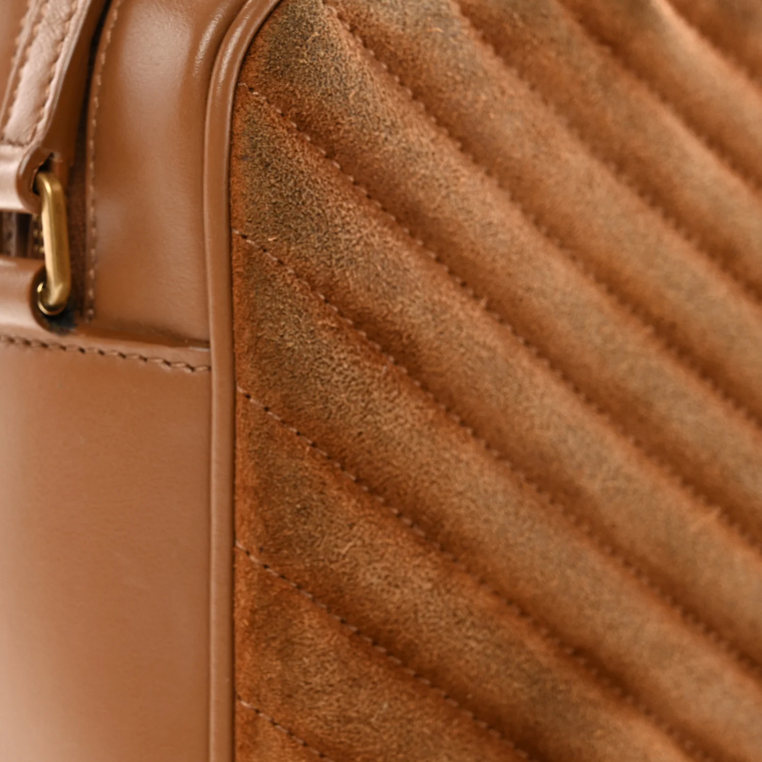 Suede Matelasse Monogram Lou Camera Bag Cinnamon - Image 11