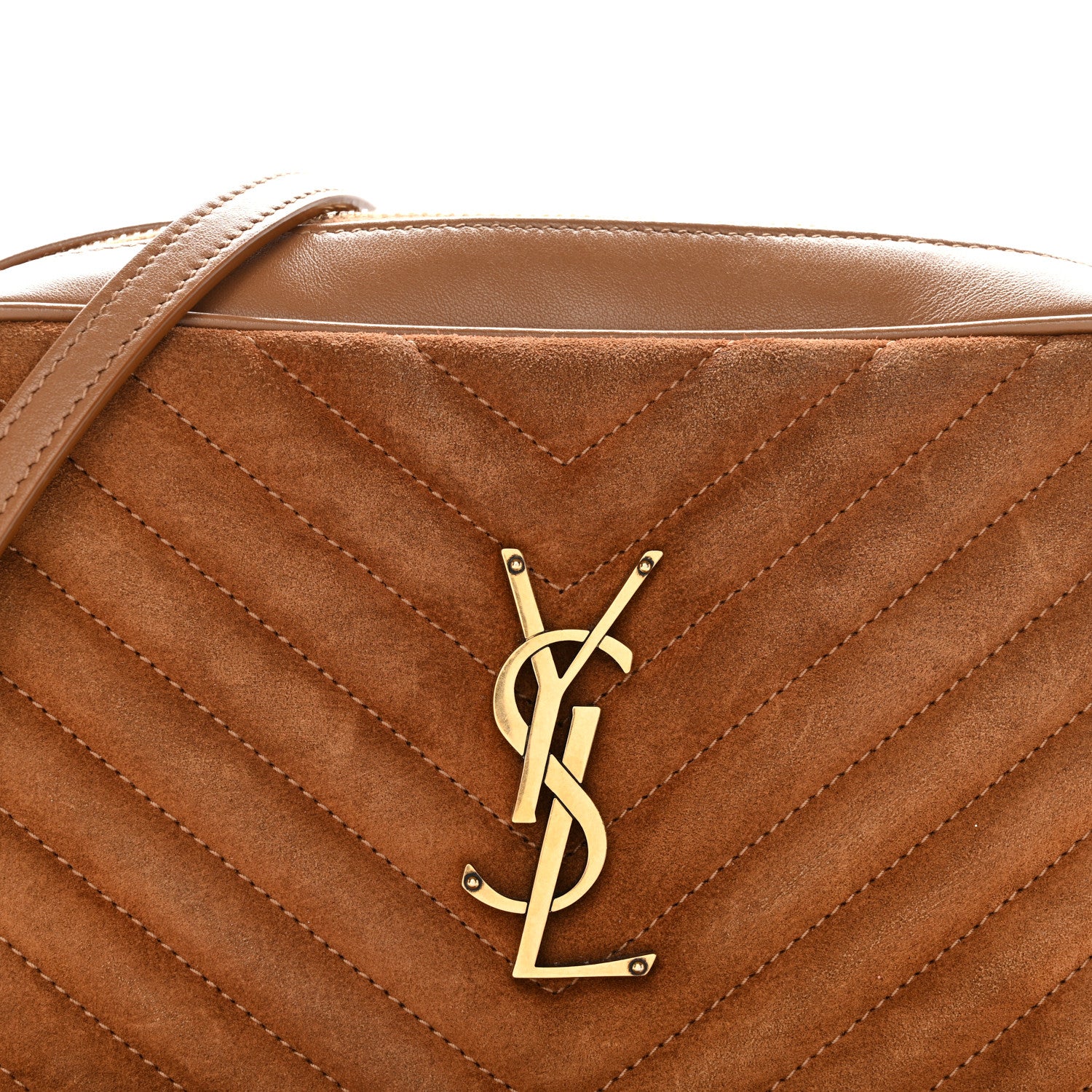 Suede Matelasse Monogram Lou Camera Bag Cinnamon - Image 8