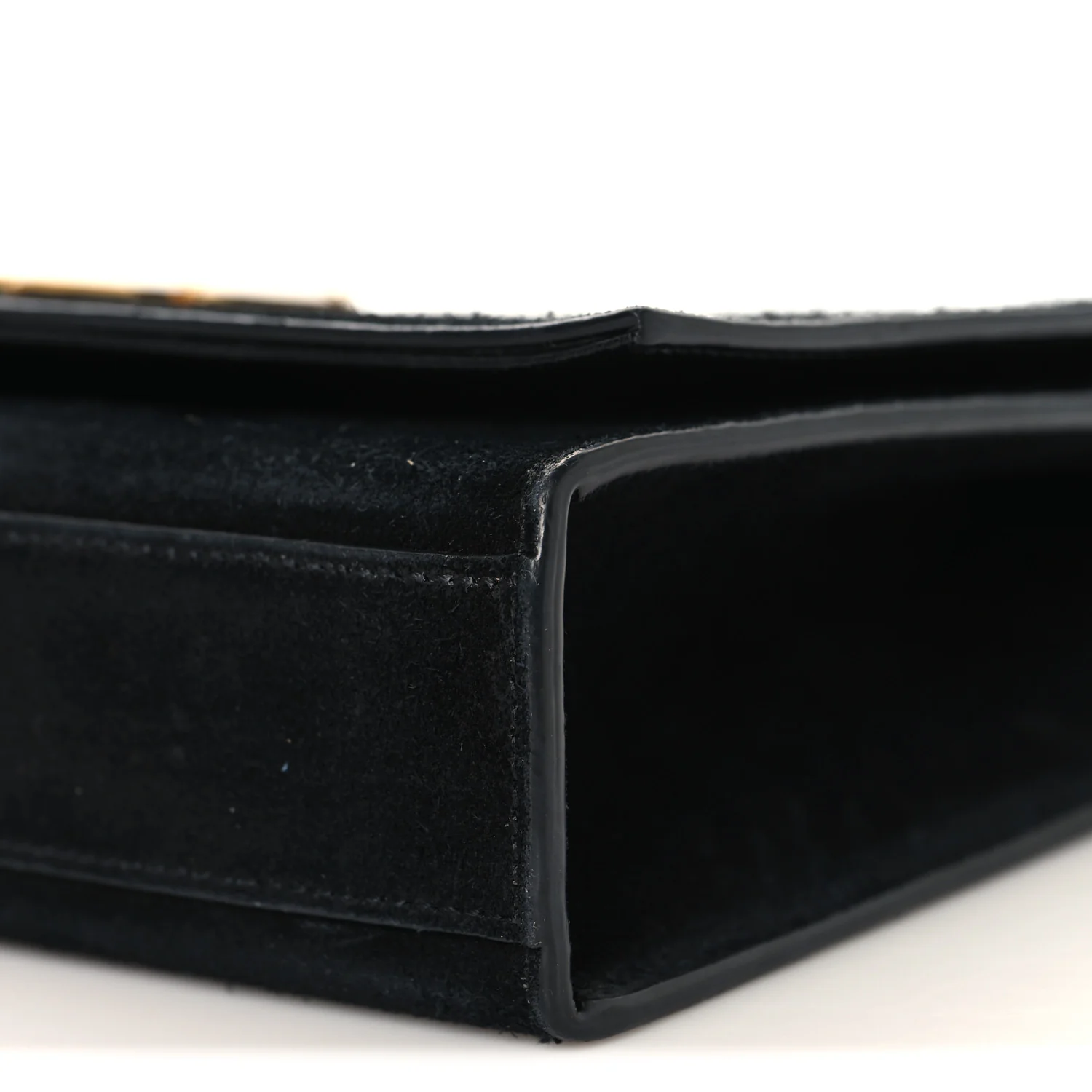 Suede Medium Monogram Kate Tassel Shoulder Bag Black - Image 9