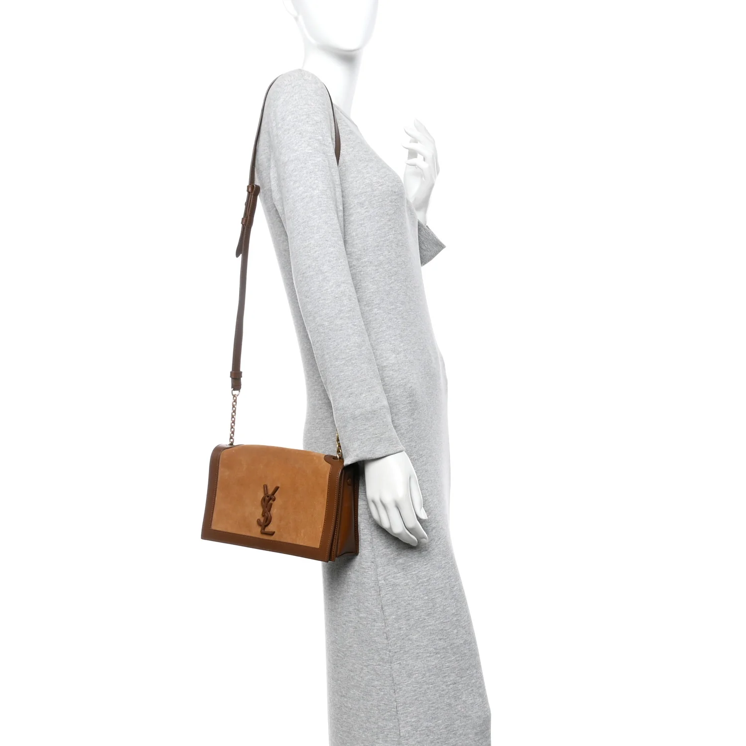 Suede Monogram Book Bag Brown - Image 2