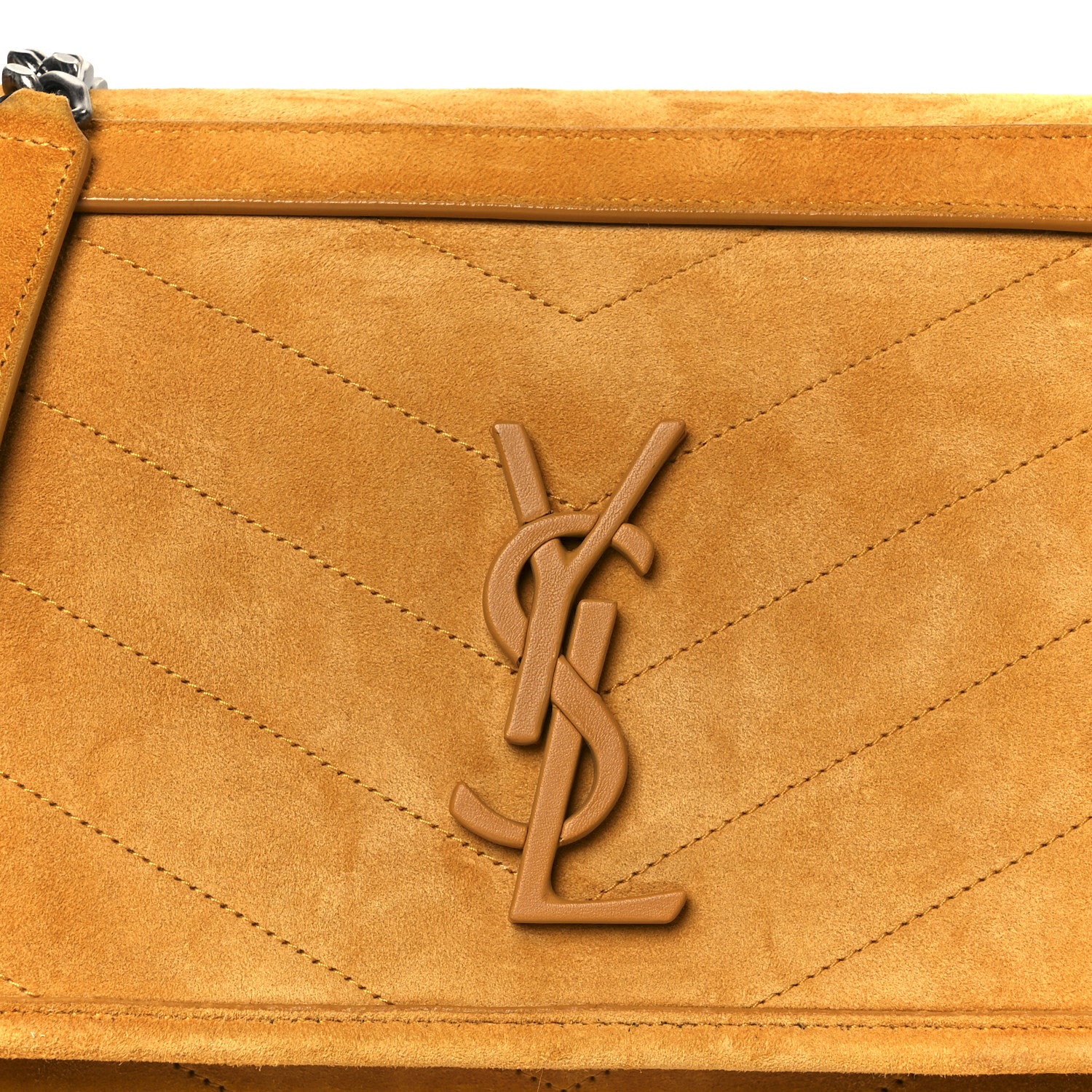 Suede Monogram Medium Niki Chain Satchel Cheddar - Image 9