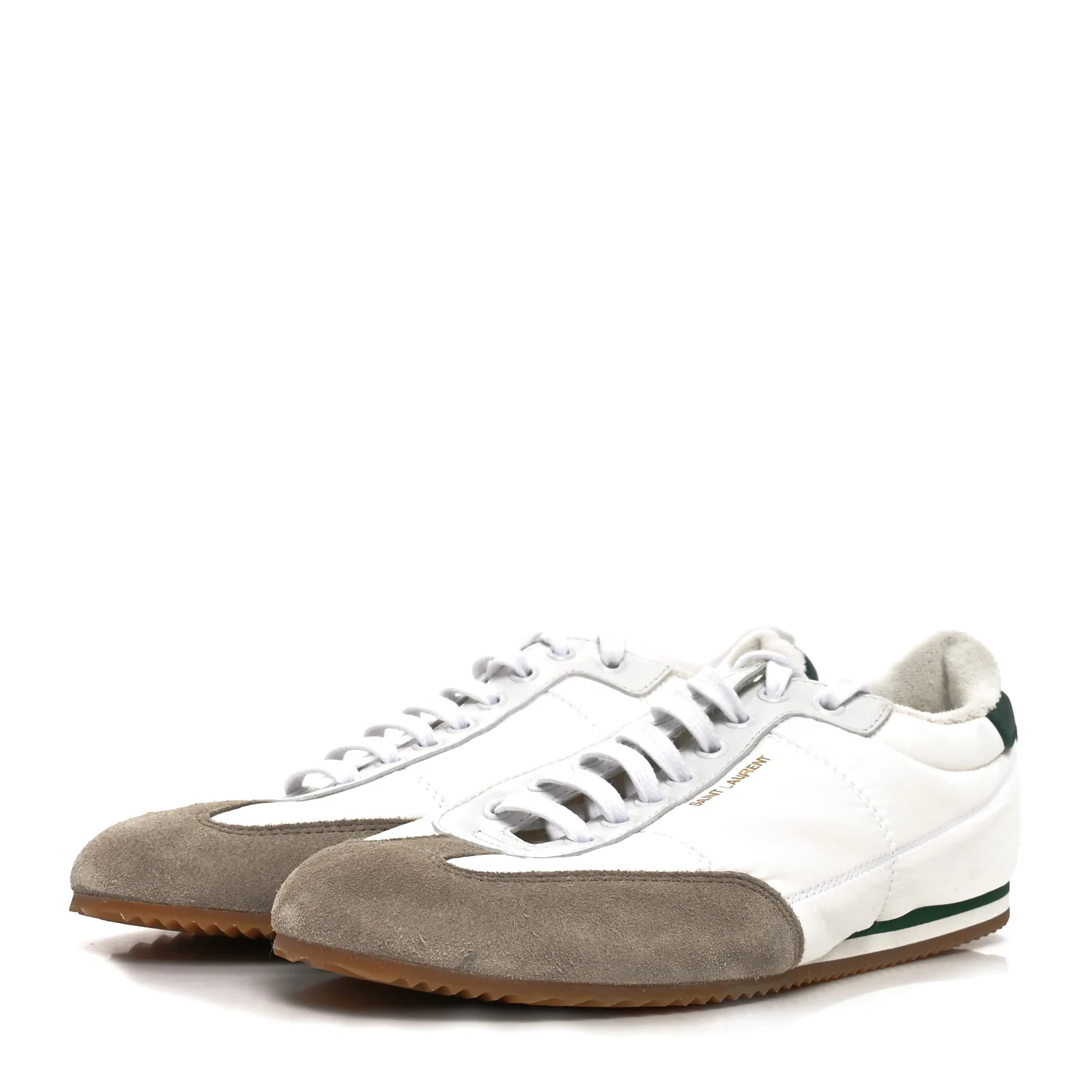 Suede Nylon Aston Sneakers 40 White Green - Image 4
