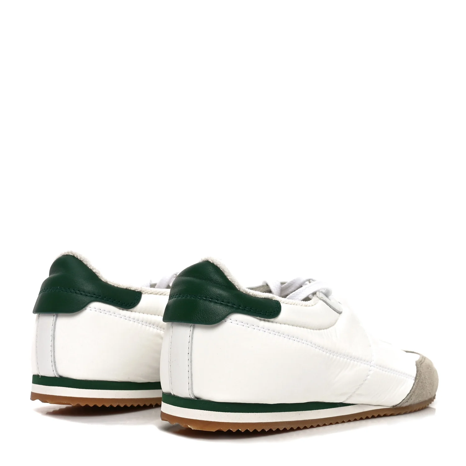 Suede Nylon Aston Sneakers 40 White Green - Image 5