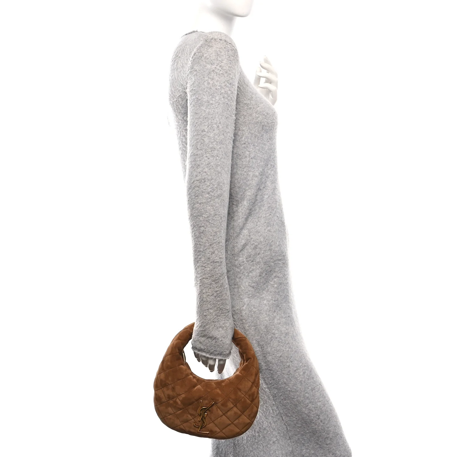 Suede Quilted Icarino Bag Cognac - Image 2