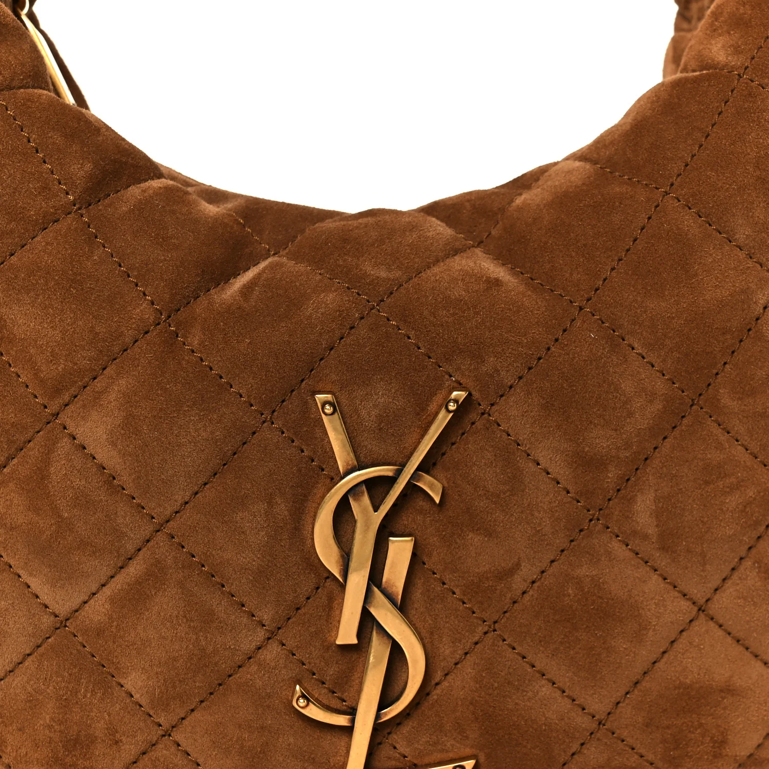 Suede Quilted Icarino Bag Cognac - Image 7