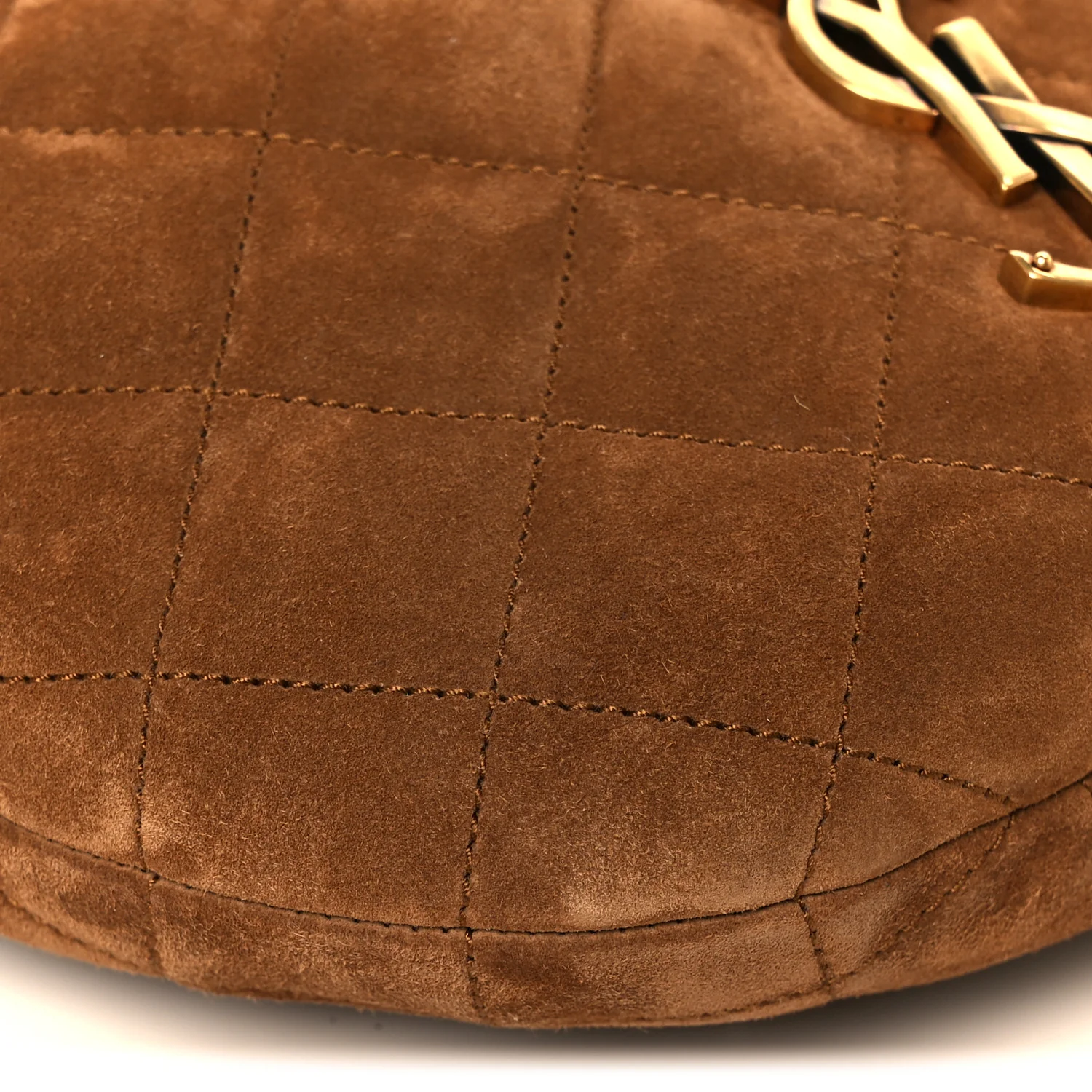 Suede Quilted Icarino Bag Cognac - Image 8