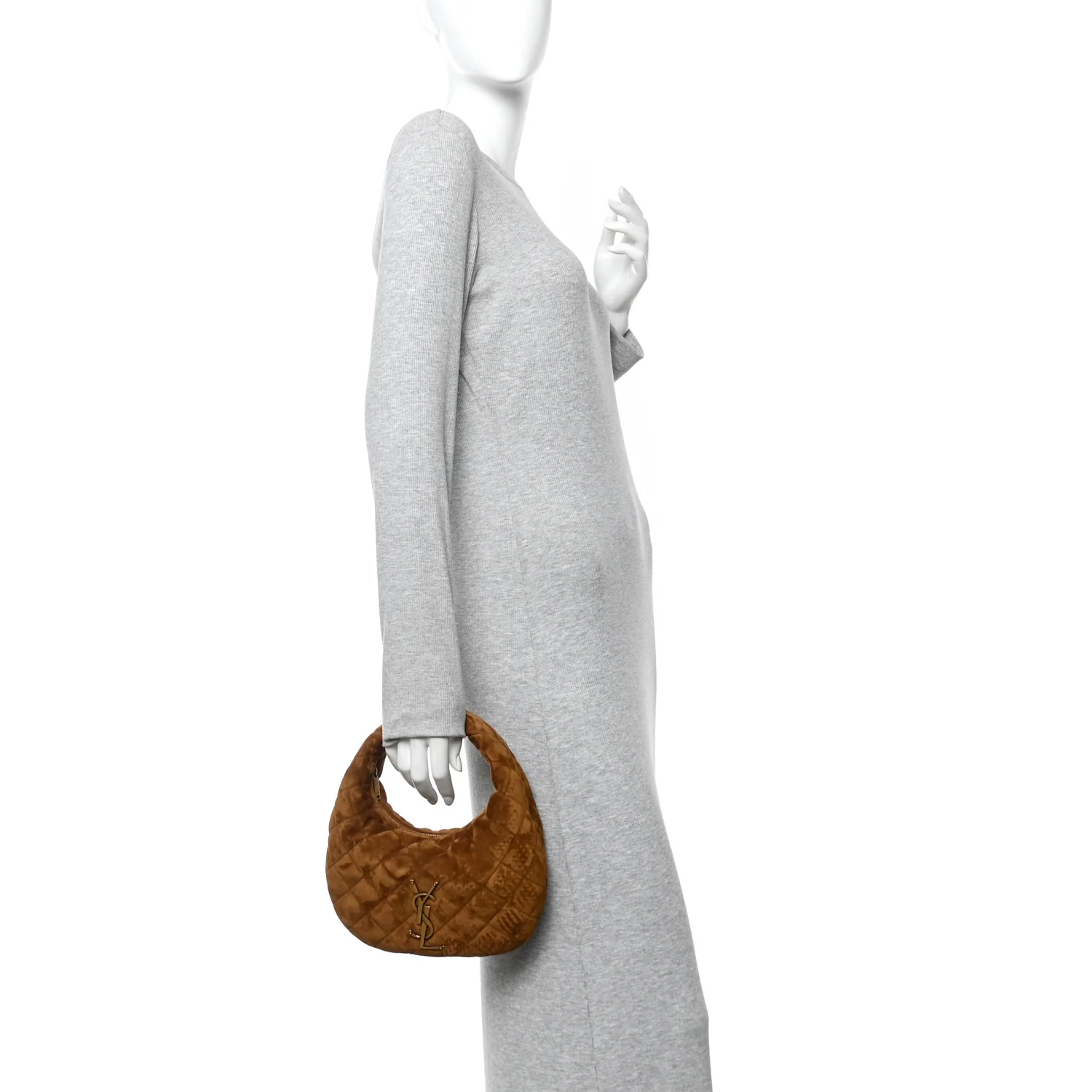 Suede Quilted Icarino Bag Cognac - Image 2