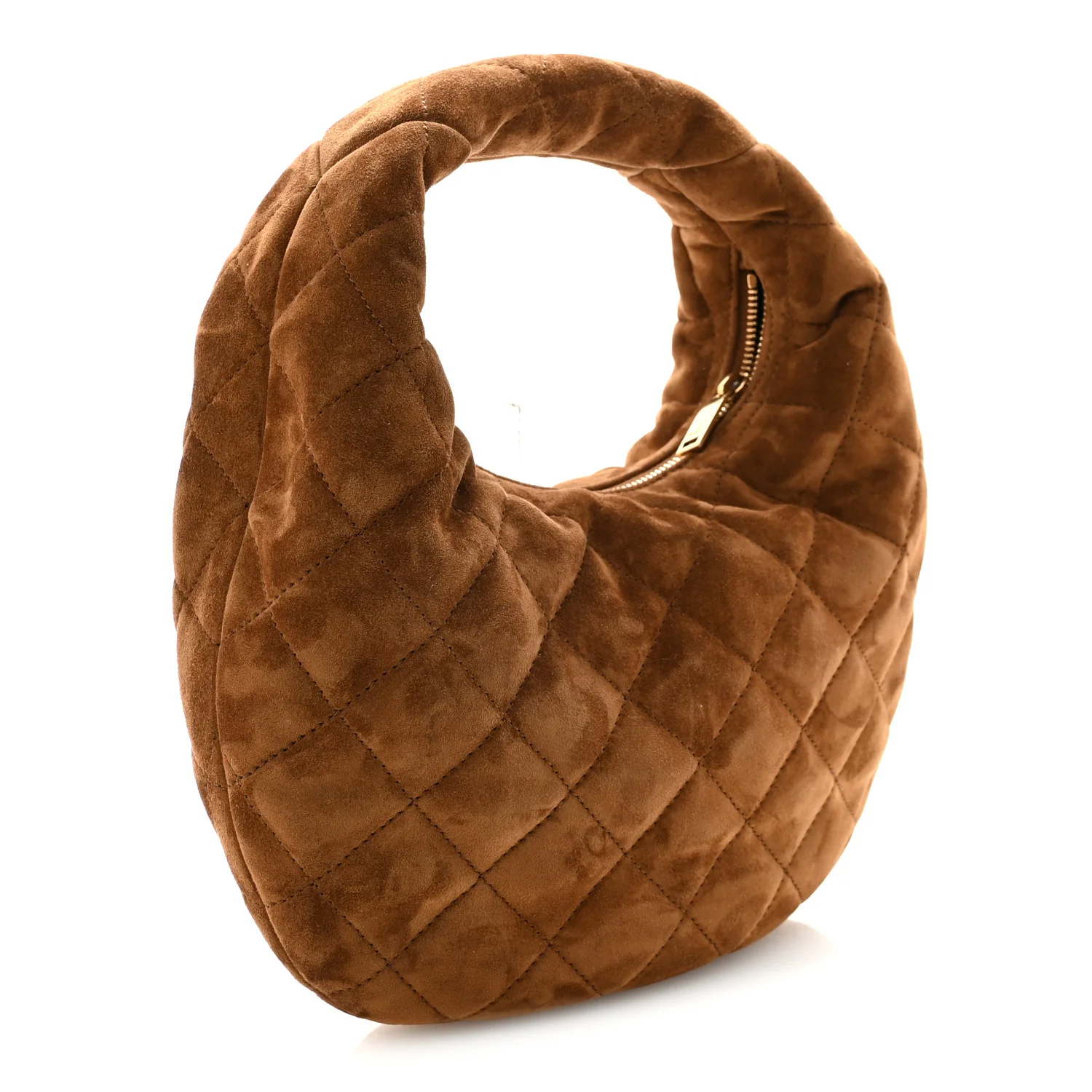 Suede Quilted Icarino Bag Cognac - Image 3