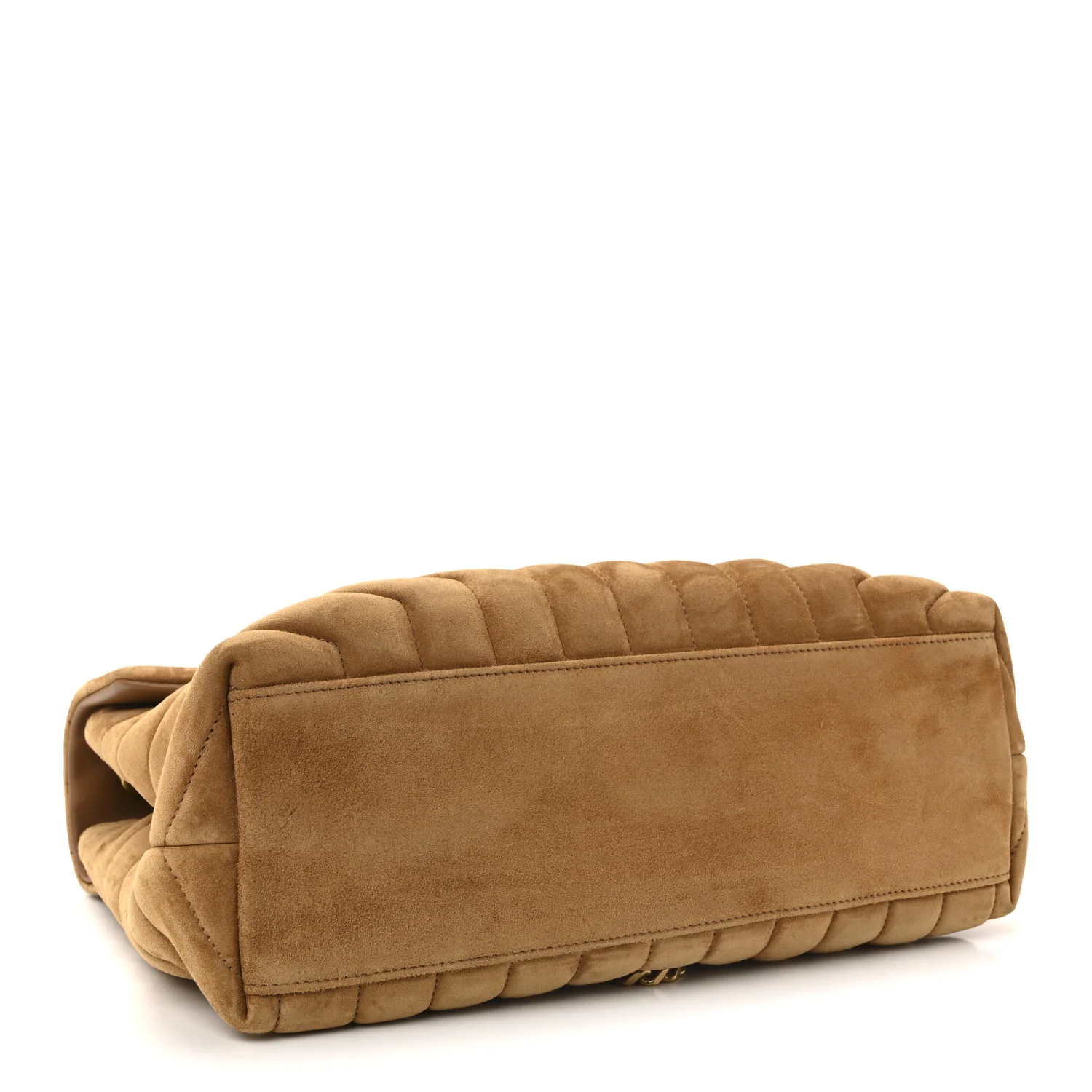 Suede Y Quilted Monogram Medium Loulou Chain Satchel Cinnamon - Image 4