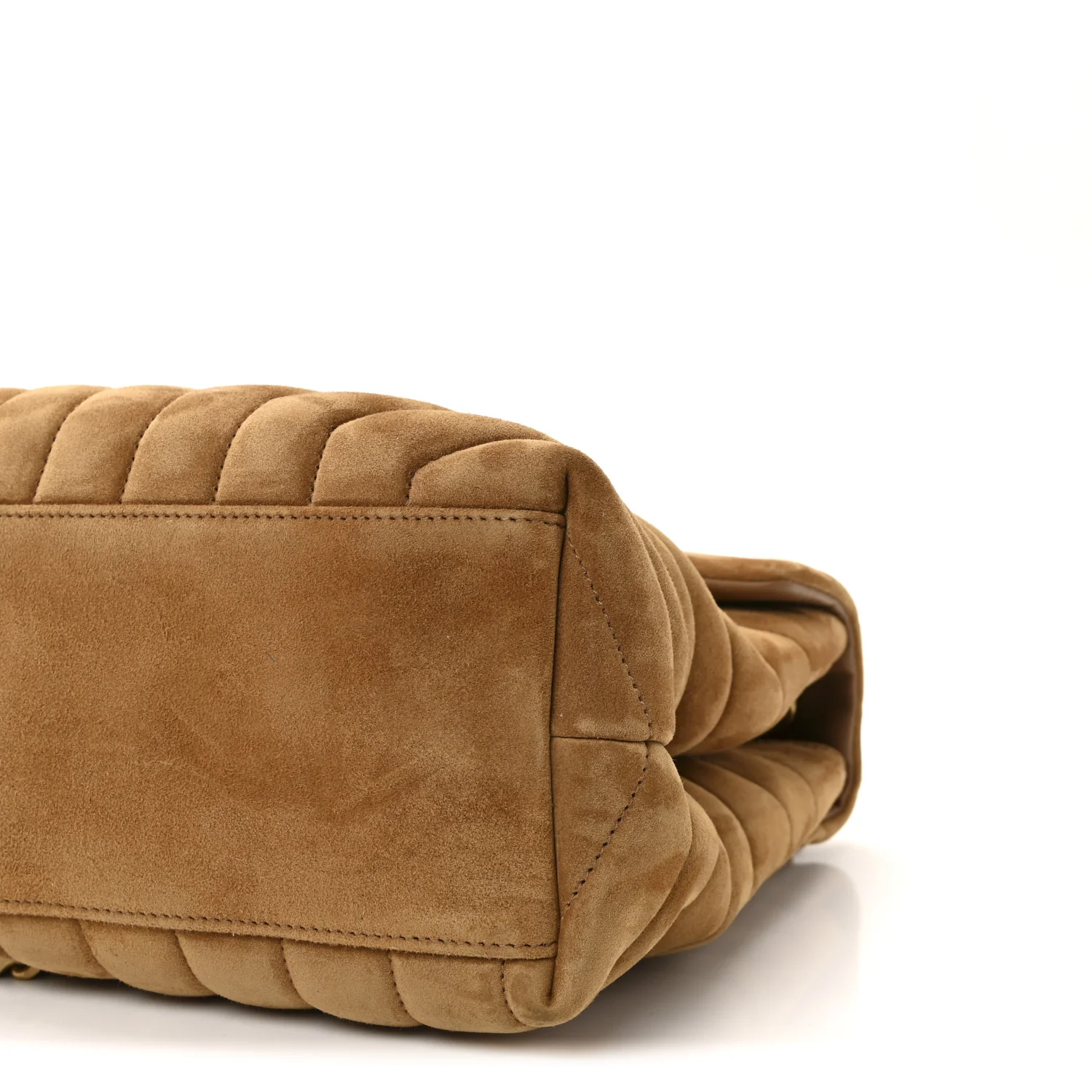 Suede Y Quilted Monogram Medium Loulou Chain Satchel Cinnamon - Image 9