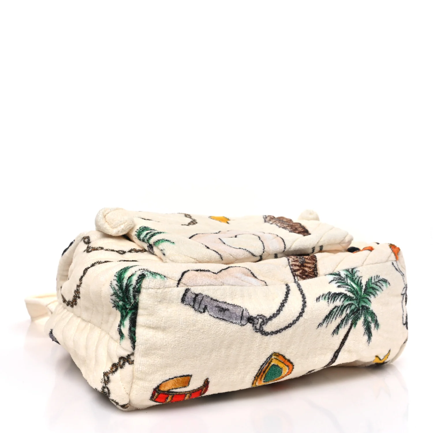 Terrycloth Summer Print Matelasse Backpack Poudre White Multicolor - Image 4
