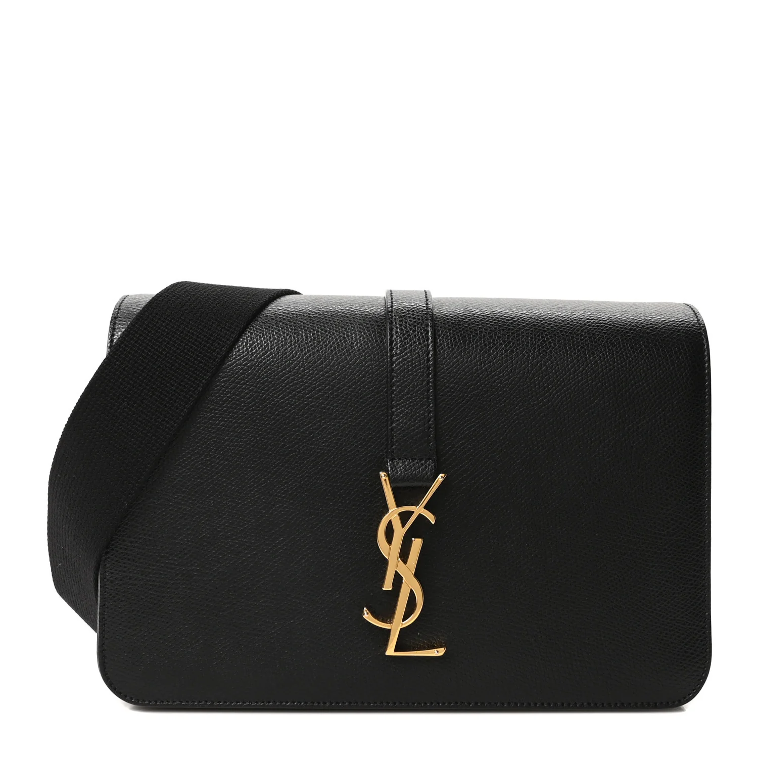 Textured Calfskin Medium Classic Monogram Universite Bag Black