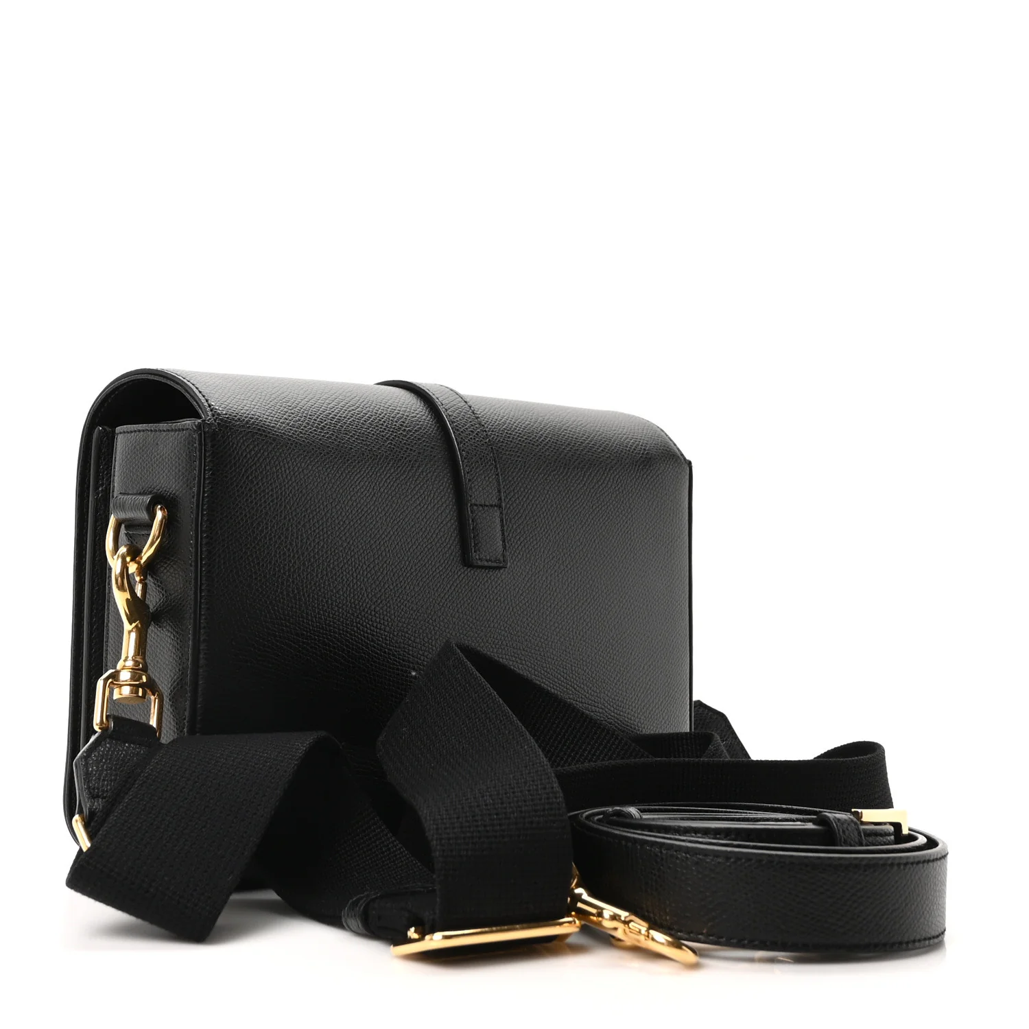 Textured Calfskin Medium Classic Monogram Universite Bag Black - Image 3