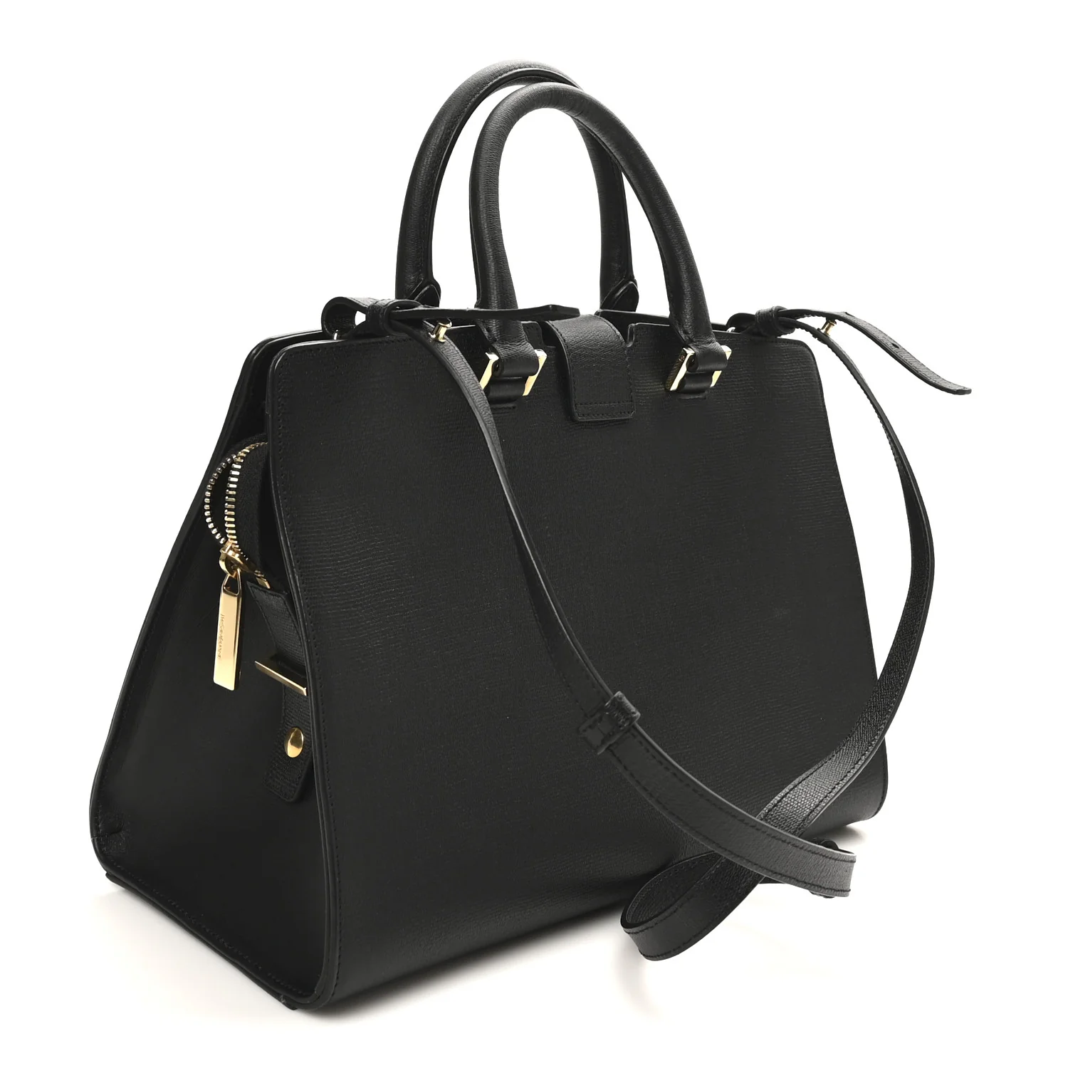 Textured Calfskin Medium Classic Y Cabas Black - Image 3