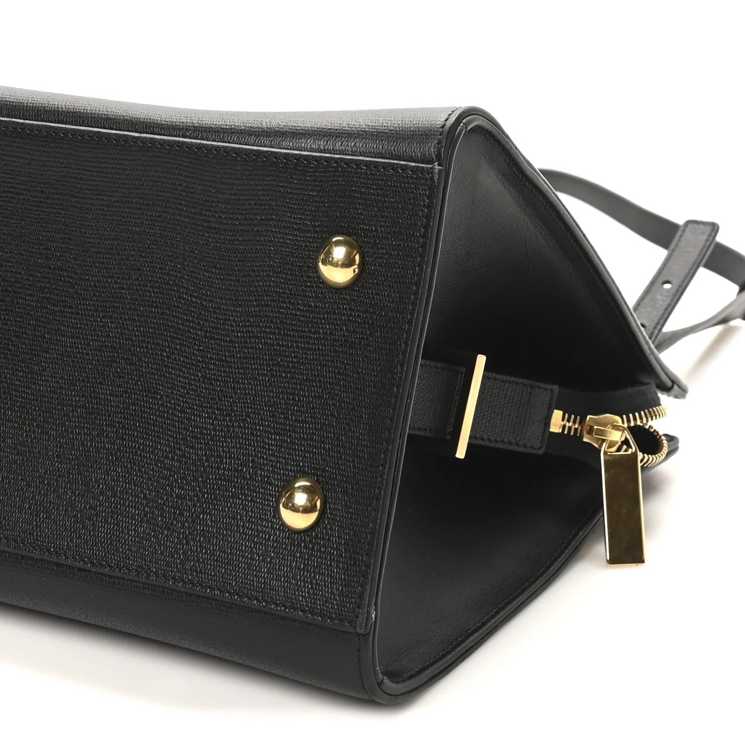 Textured Calfskin Medium Classic Y Cabas Black - Image 9