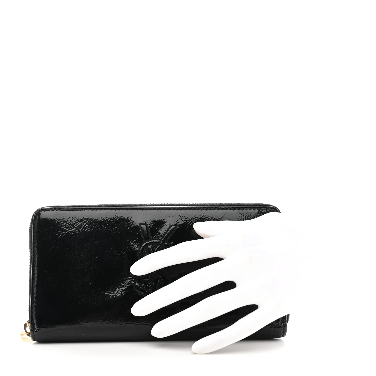 Textured Patent Monogram Belle De Jour Zip Around Wallet Black - Image 2