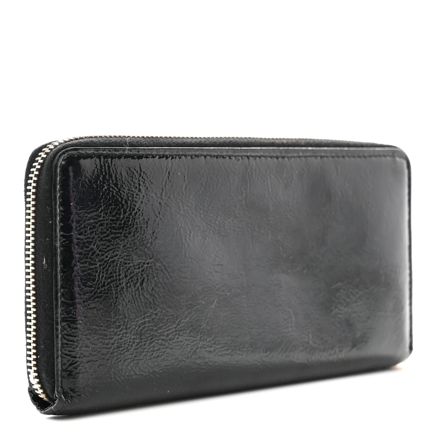 Textured Patent Monogram Belle De Jour Zip Around Wallet Black - Image 3