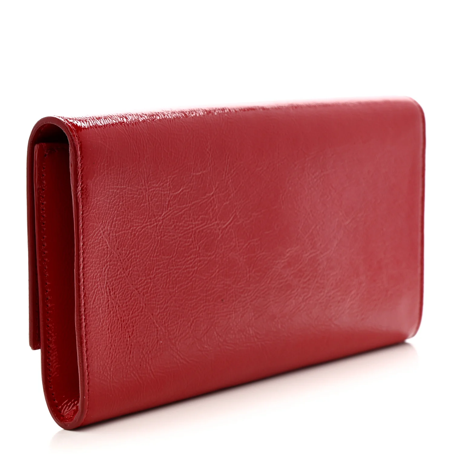 Textured Patent Monogram Large Belle De Jour Clutch Red - Image 3