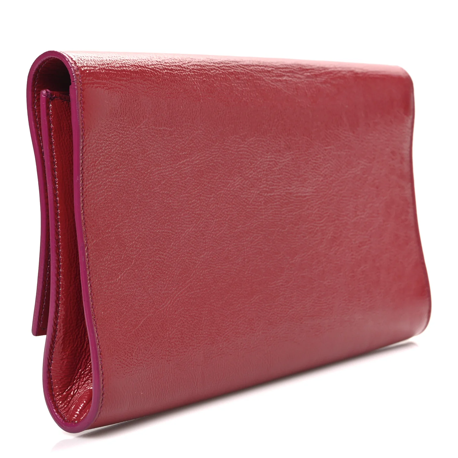 Textured Patent Monogram Large Belle De Jour Clutch Red - Image 3