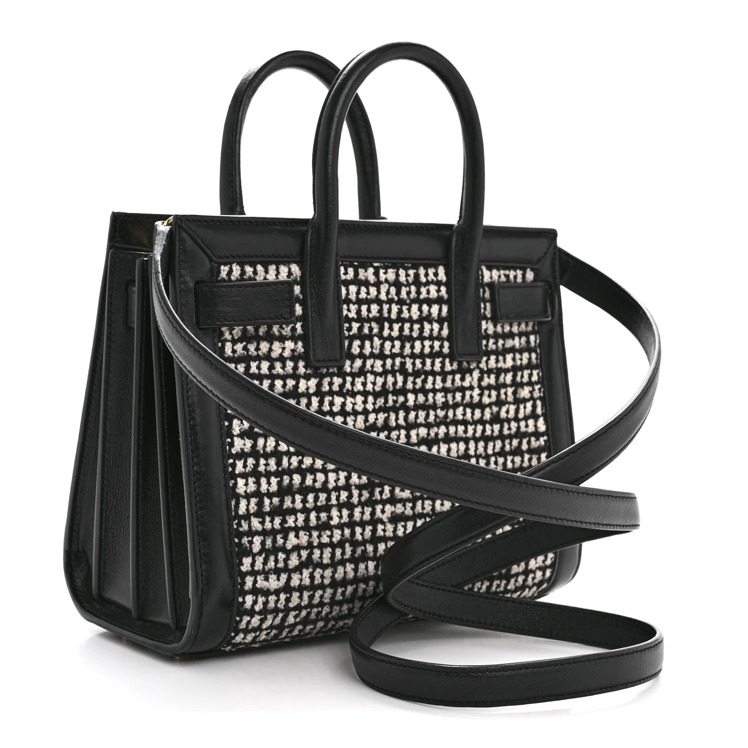 Tweed Houndstooth Nano Sac De Jour Black - Image 2