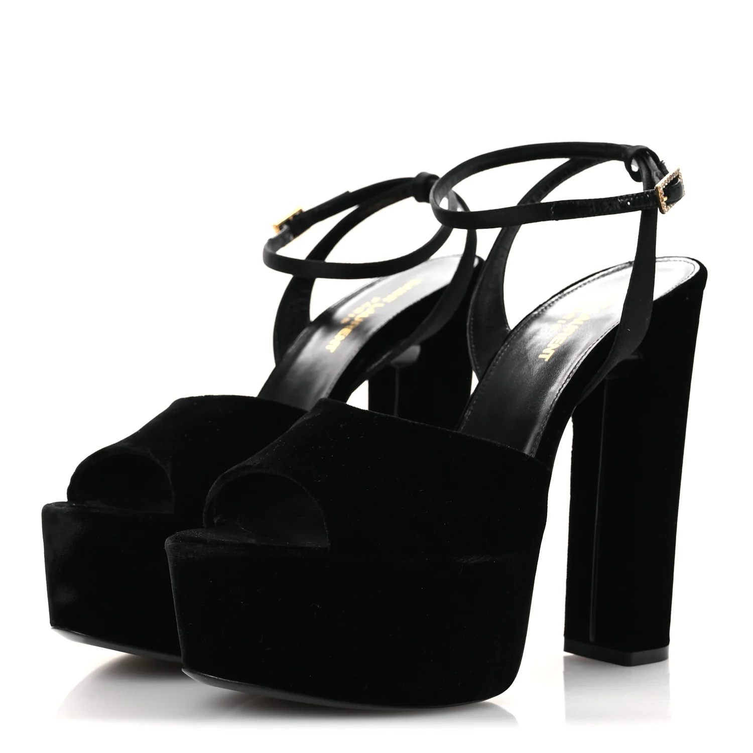 Velvet Jodie Platform Sandals 38 Black - Image 4