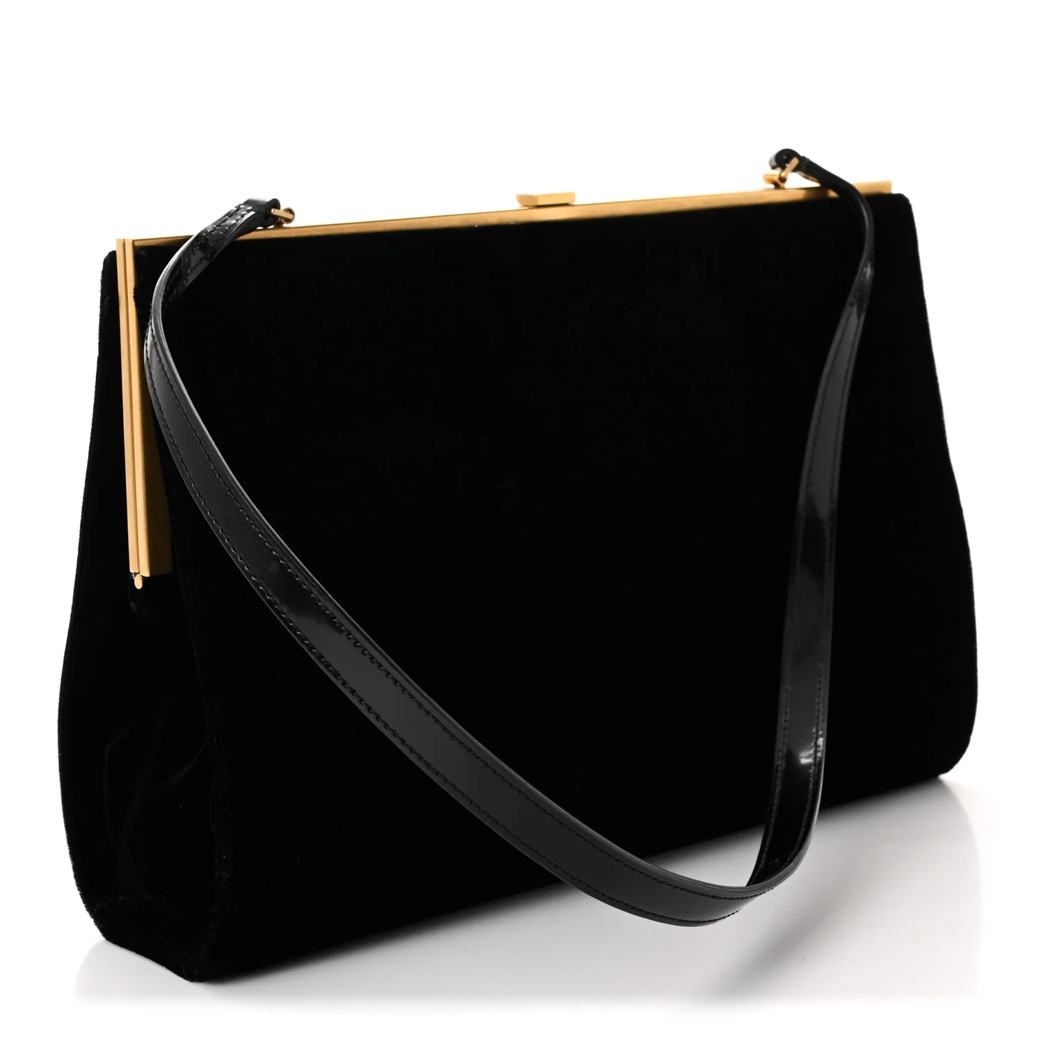 Velvet Large Le Anne-Marie Shoulder Bag Black - Image 3