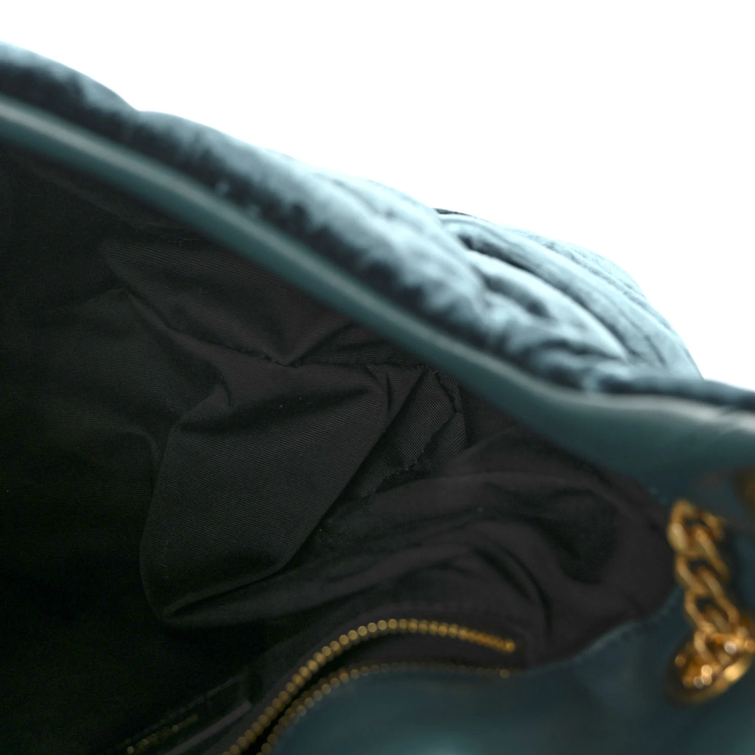Velvet Y Quilted Monogram Small Loulou Chain Satchel Dark Green - Image 5