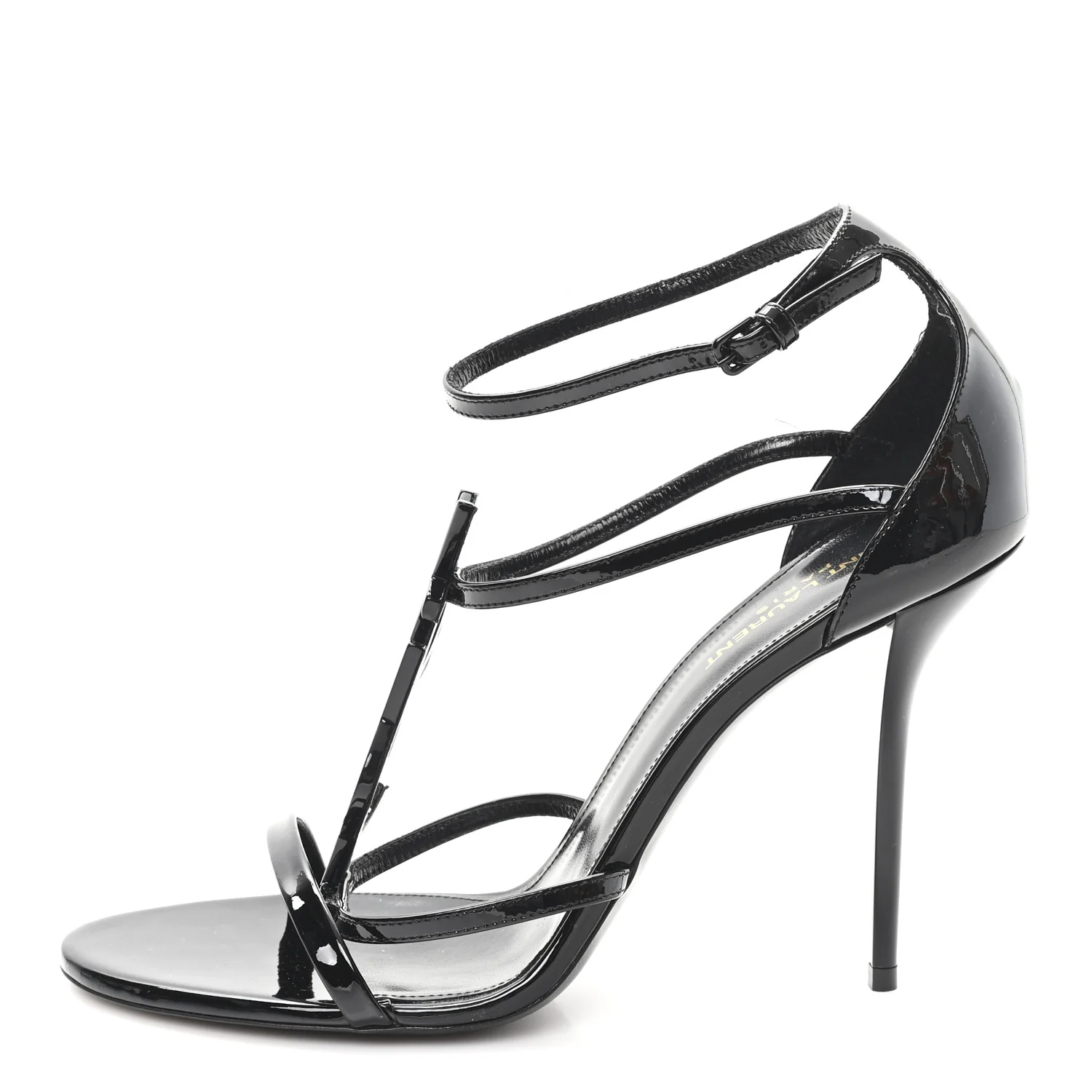 Vernice Chiffon Cassandra 100 Ankle Strap Sandals 41 Black