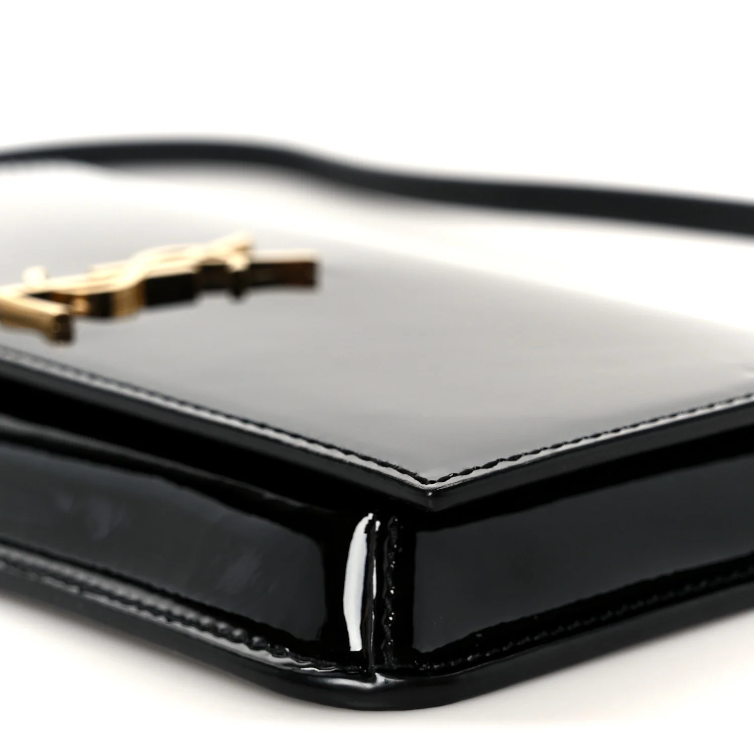 Vernice Diamond Calfskin Monogram Phone Holder Crossbody Black - Image 10