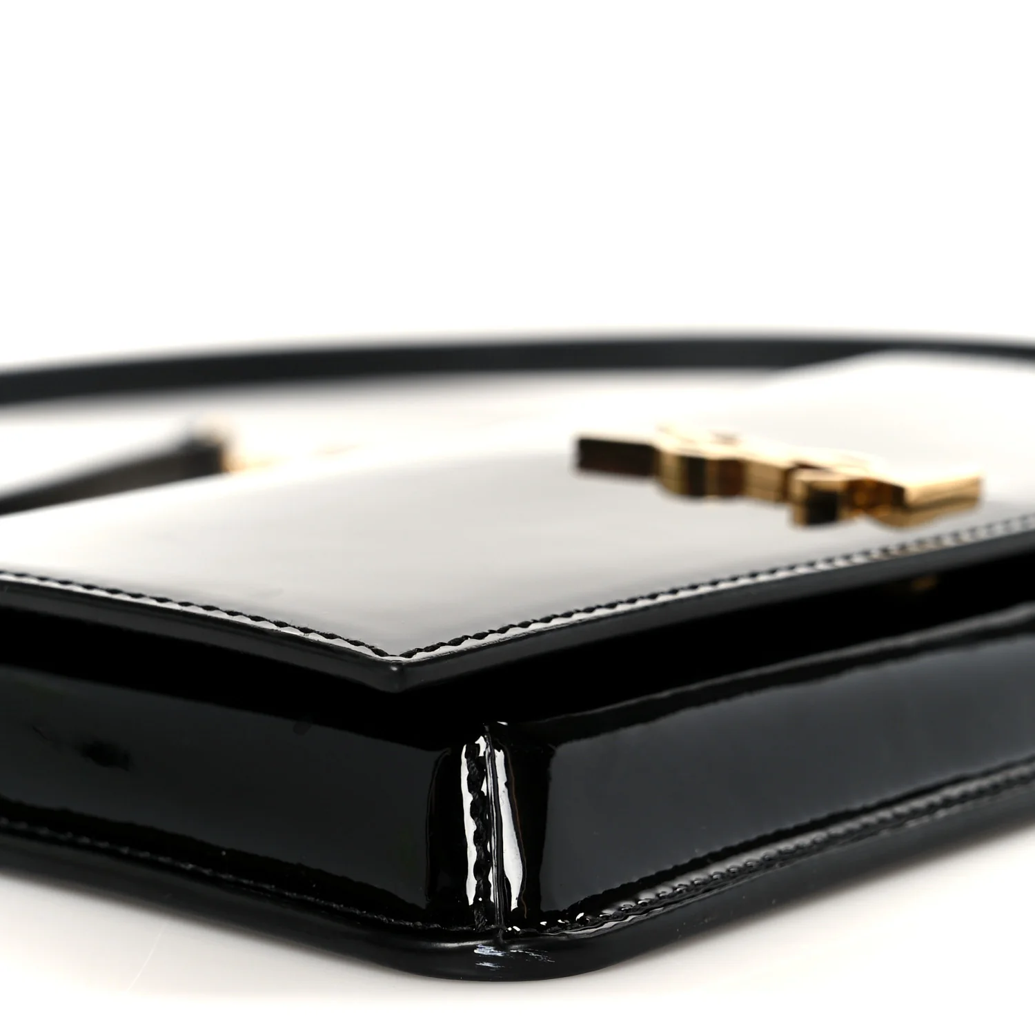 Vernice Diamond Calfskin Monogram Phone Holder Crossbody Black - Image 9