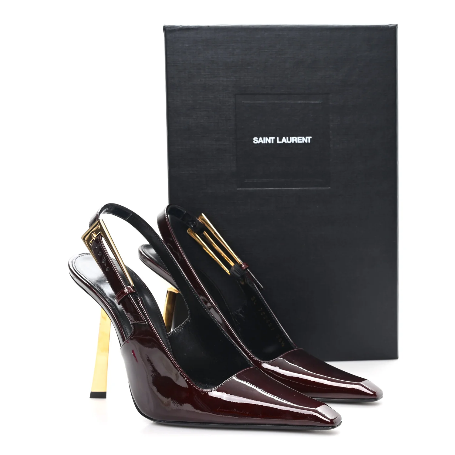 Vernice Gloss Lee 110 Slingback Pumps 36.5 Marron Glacé - Image 10