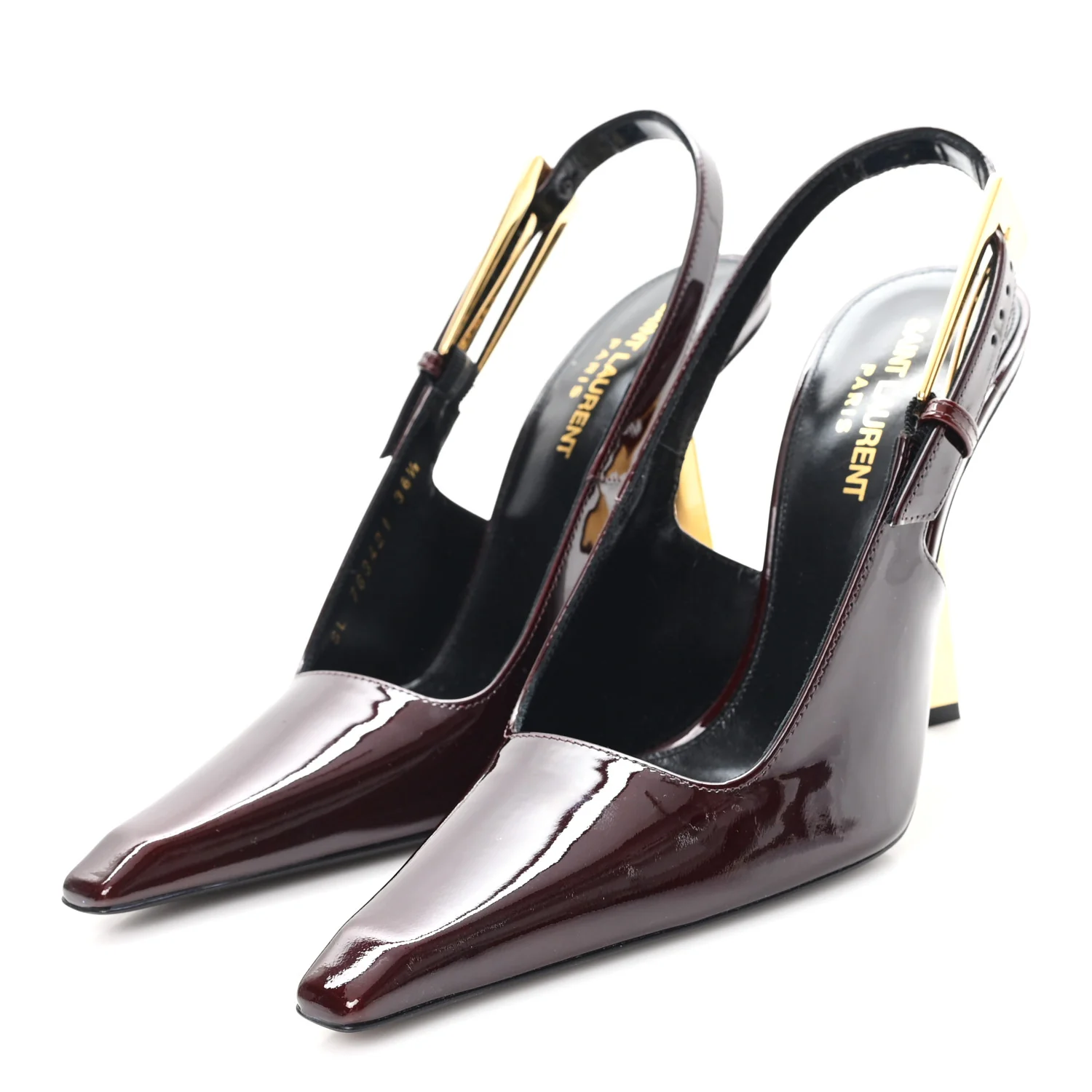 Vernice Gloss Lee 110 Slingback Pumps 36.5 Marron Glacé - Image 4