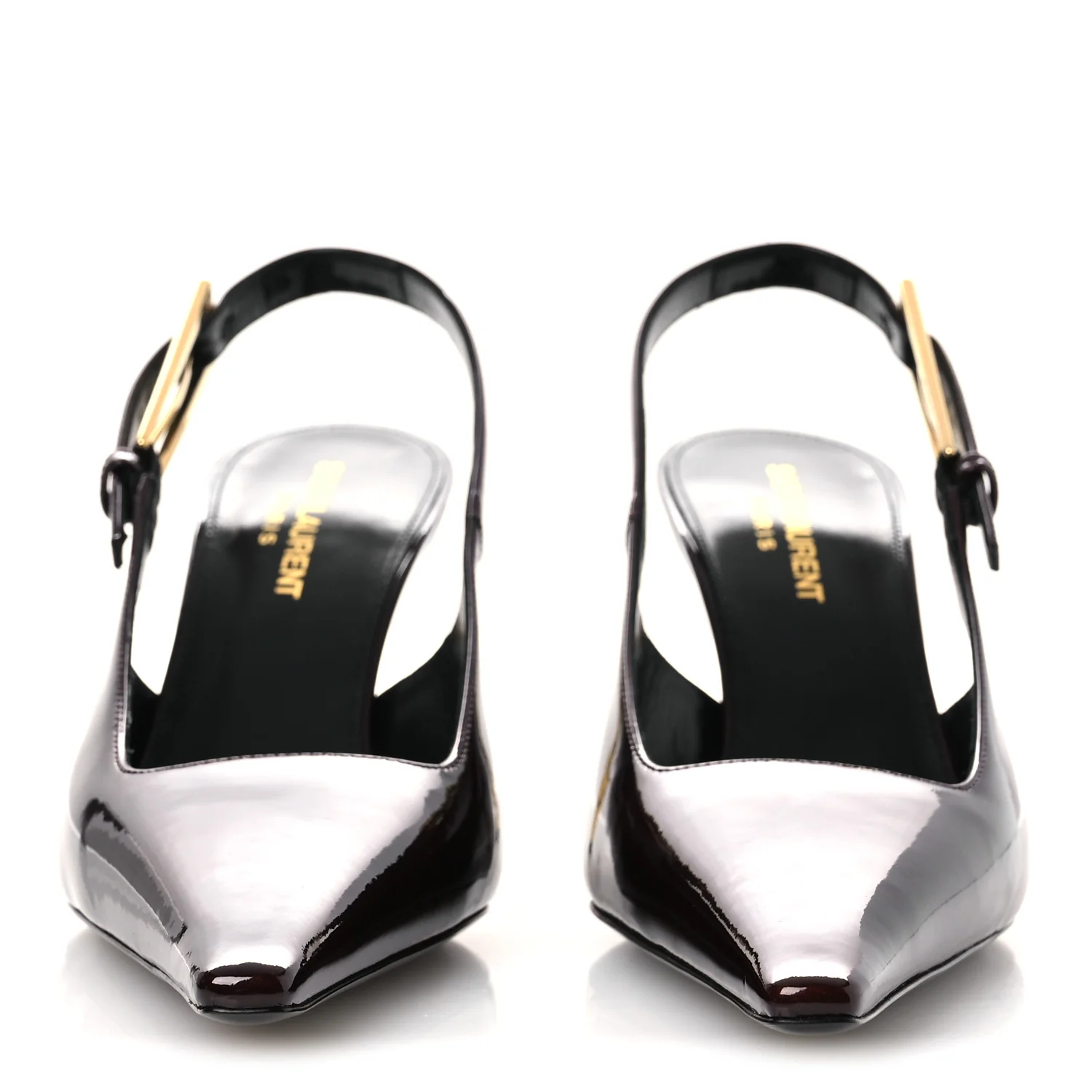 Vernice Gloss Lee 75 Slingback Pumps 38.5 Marron Glacé - Image 3