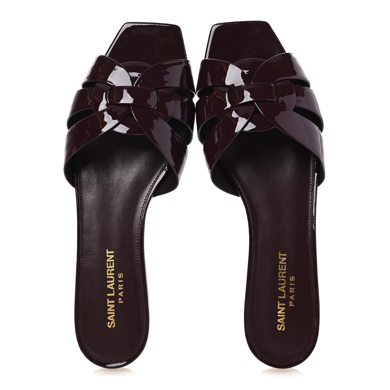 Vitello Vernice Tribute 05 Slide Sandals 38 Barolo - Image 2