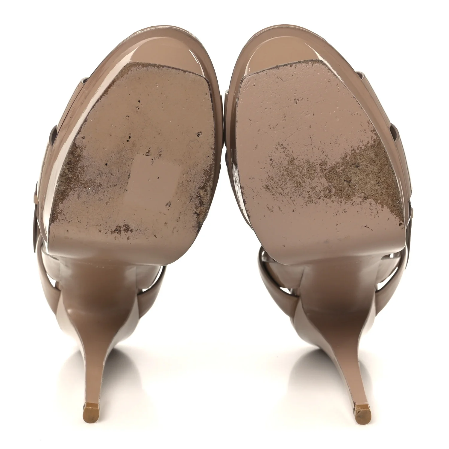 Vitello Vernice Tribute 105 Platform Sandals 39.5 Nude - Image 6