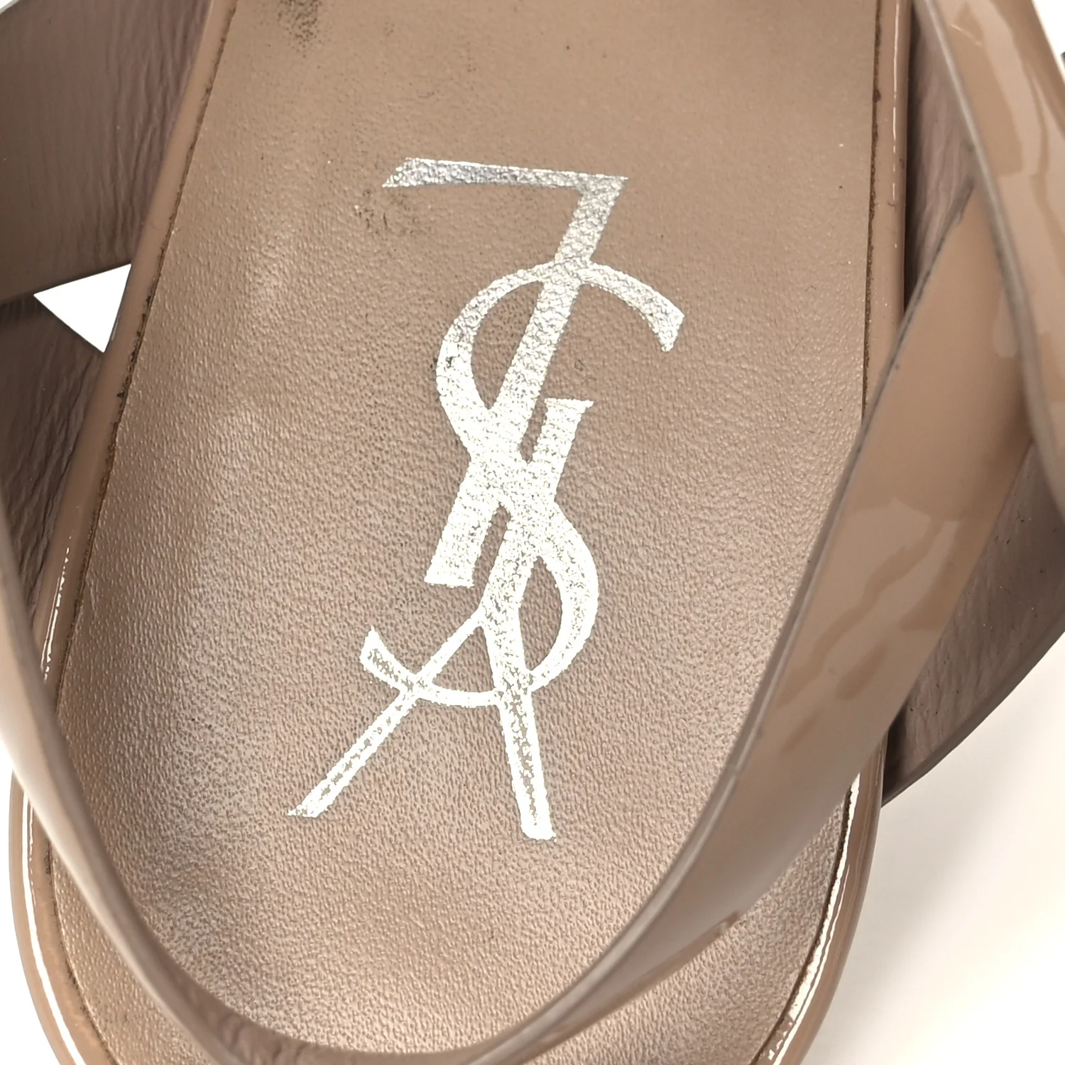 Vitello Vernice Tribute 105 Platform Sandals 39.5 Nude - Image 7