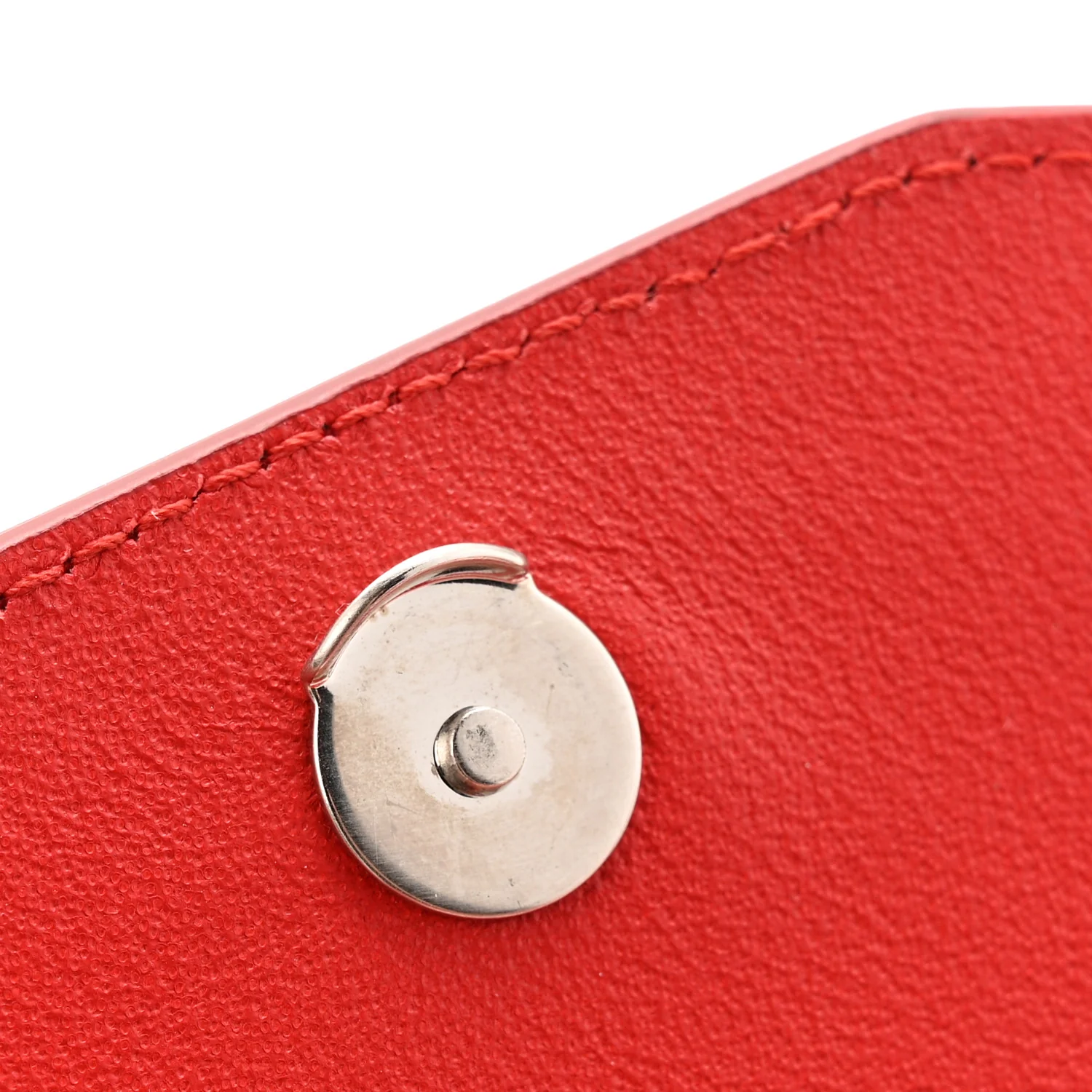 Brushed Calfskin Mini Geometric Clutch Bag Flame Red - Image 10
